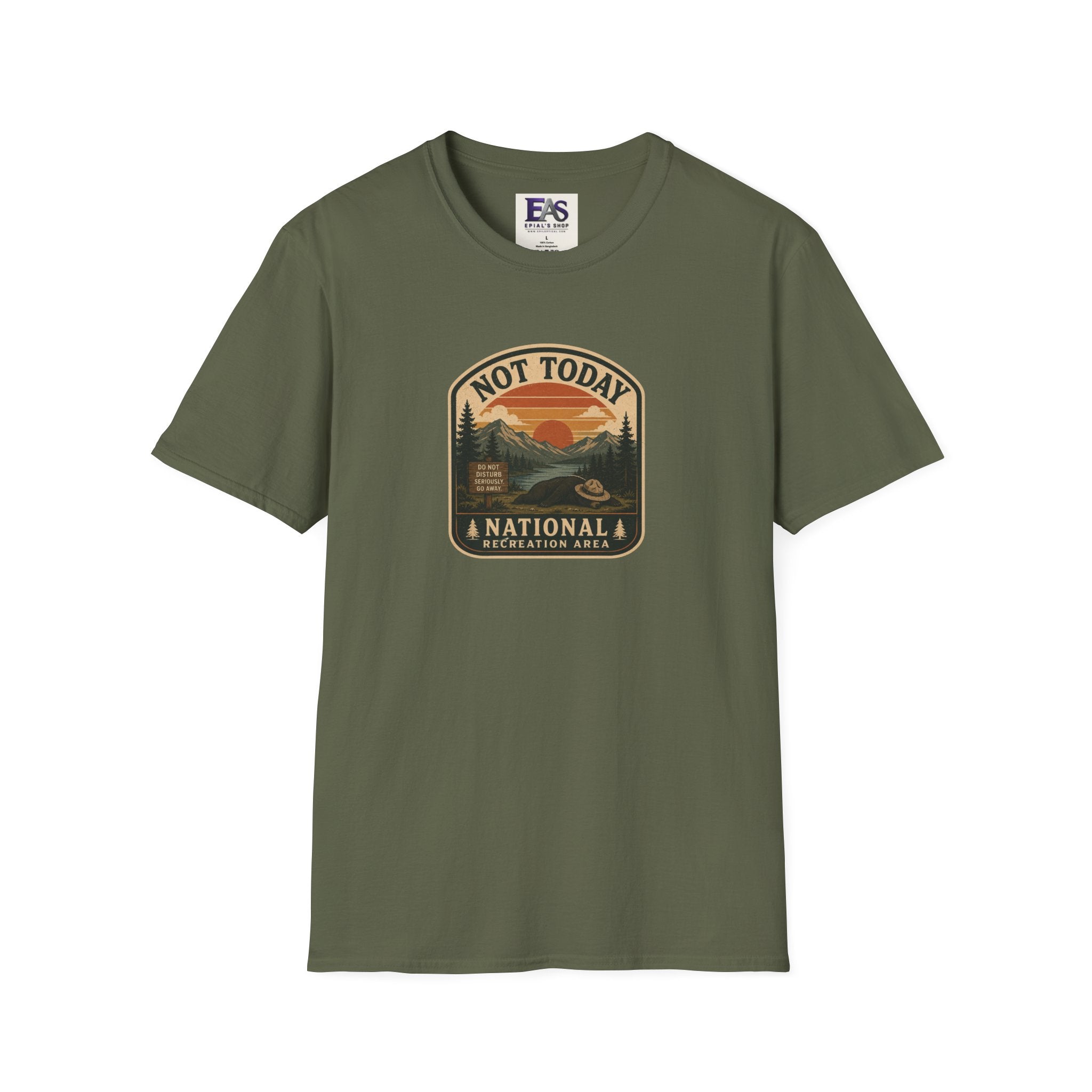 Not Today National Recreation Area Unisex T-Shirt | Funny Retro Outdoors Graphic Tee