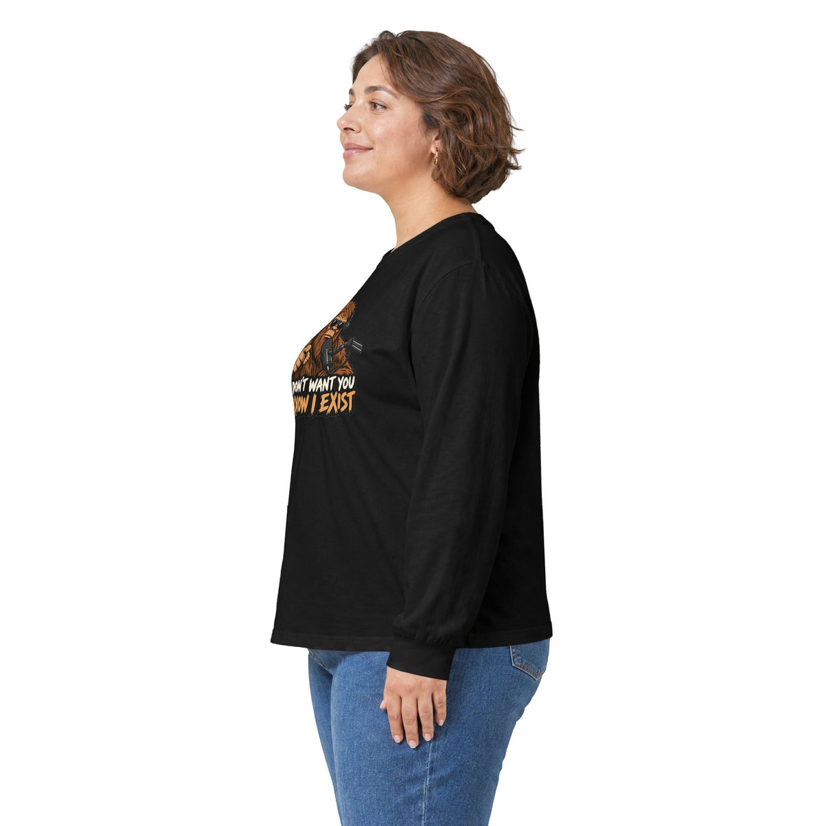 Bigfoot Graphic Long Sleeve Tee - "They Don’t Want You To Know I Exist"