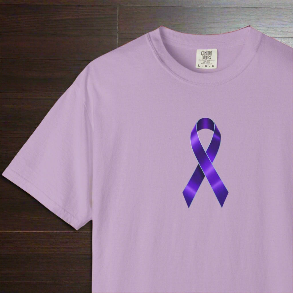 Solitary Purple Ribbon Awareness T-Shirt