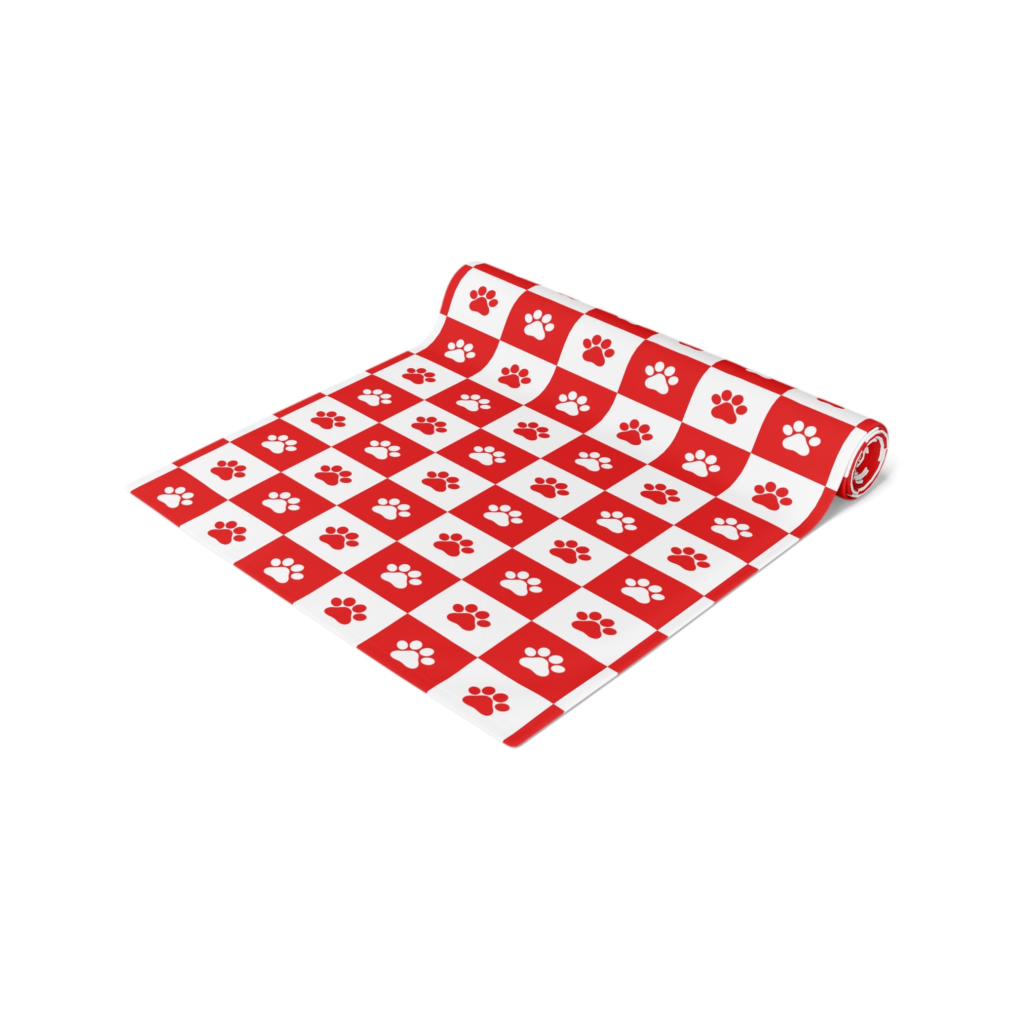 Red & White Paws Table Runner (Cotton, Poly) - EpiAl's Shop