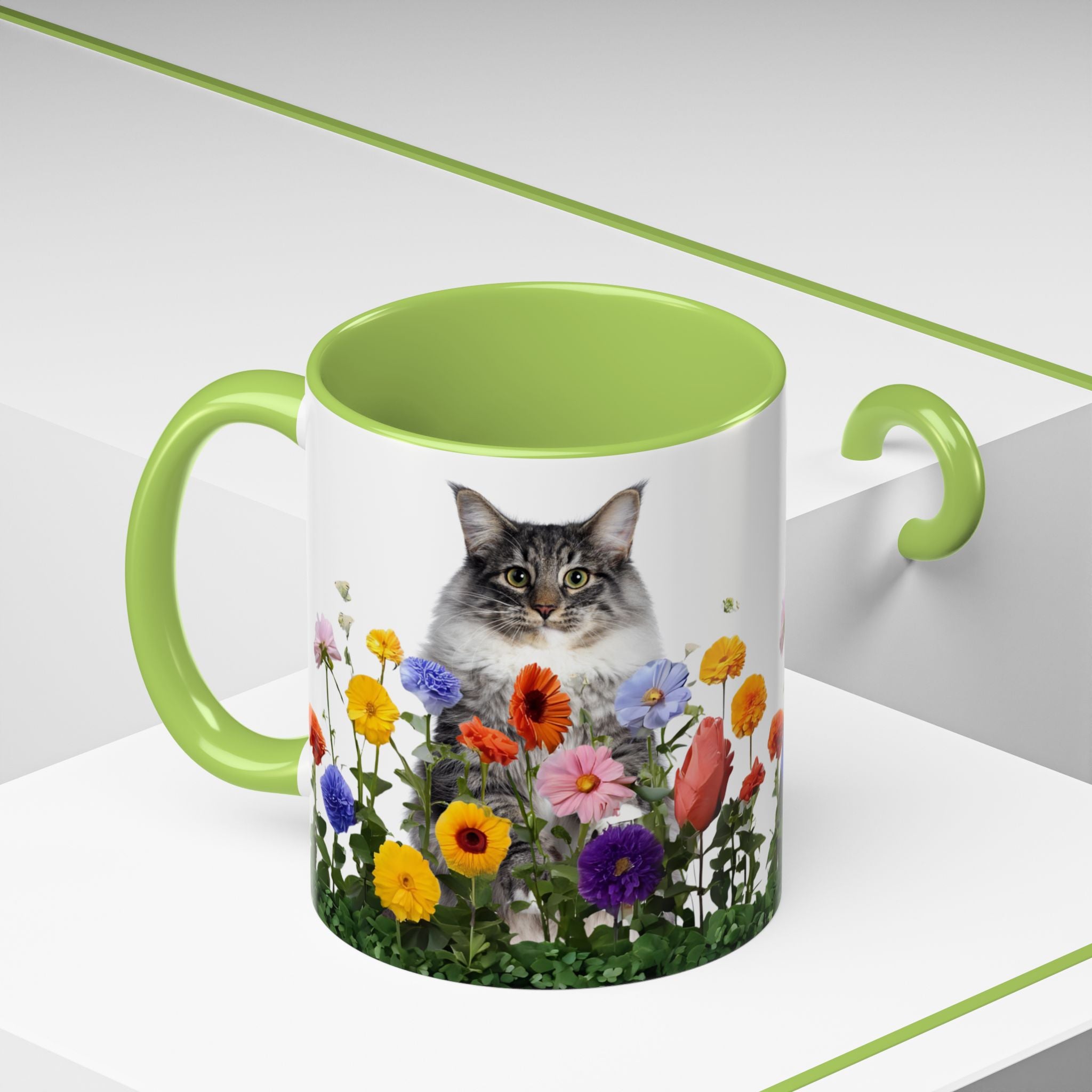 Floral Cats Coffee Mug - 11 oz/15 oz