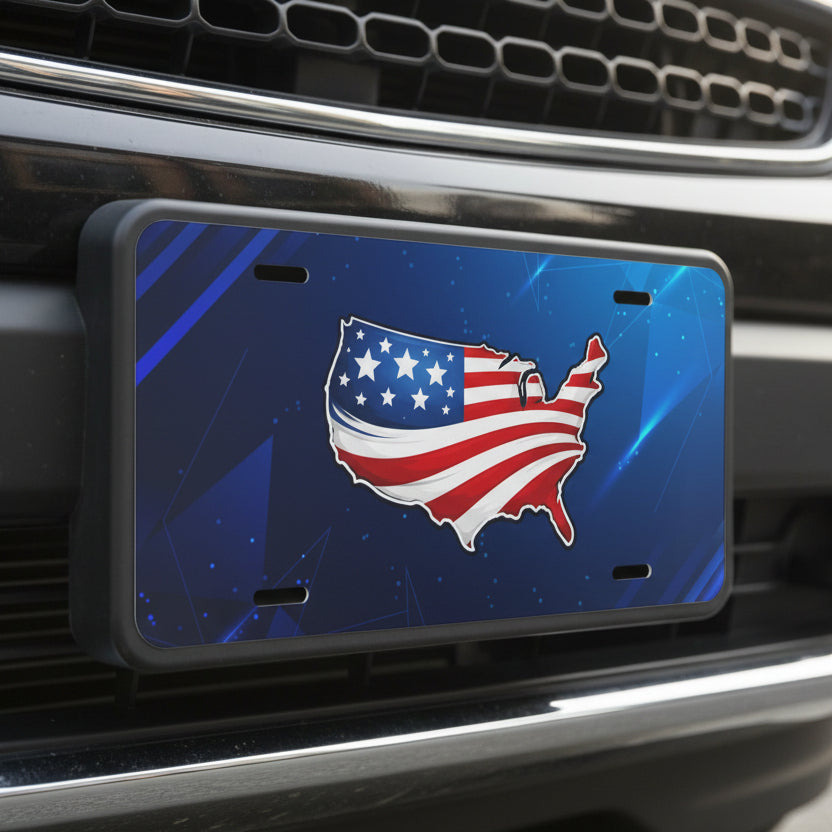 Abstract USA Political Parody Car Tag – Modern American Commentary License Plate