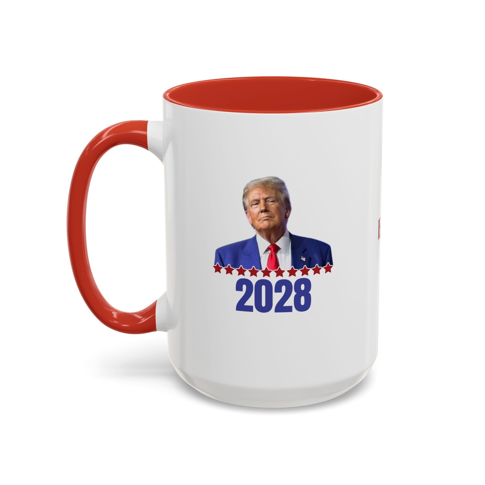 Trump 2028 Accent Coffee Mug - Ceramic Mug for Political Enthusiasts