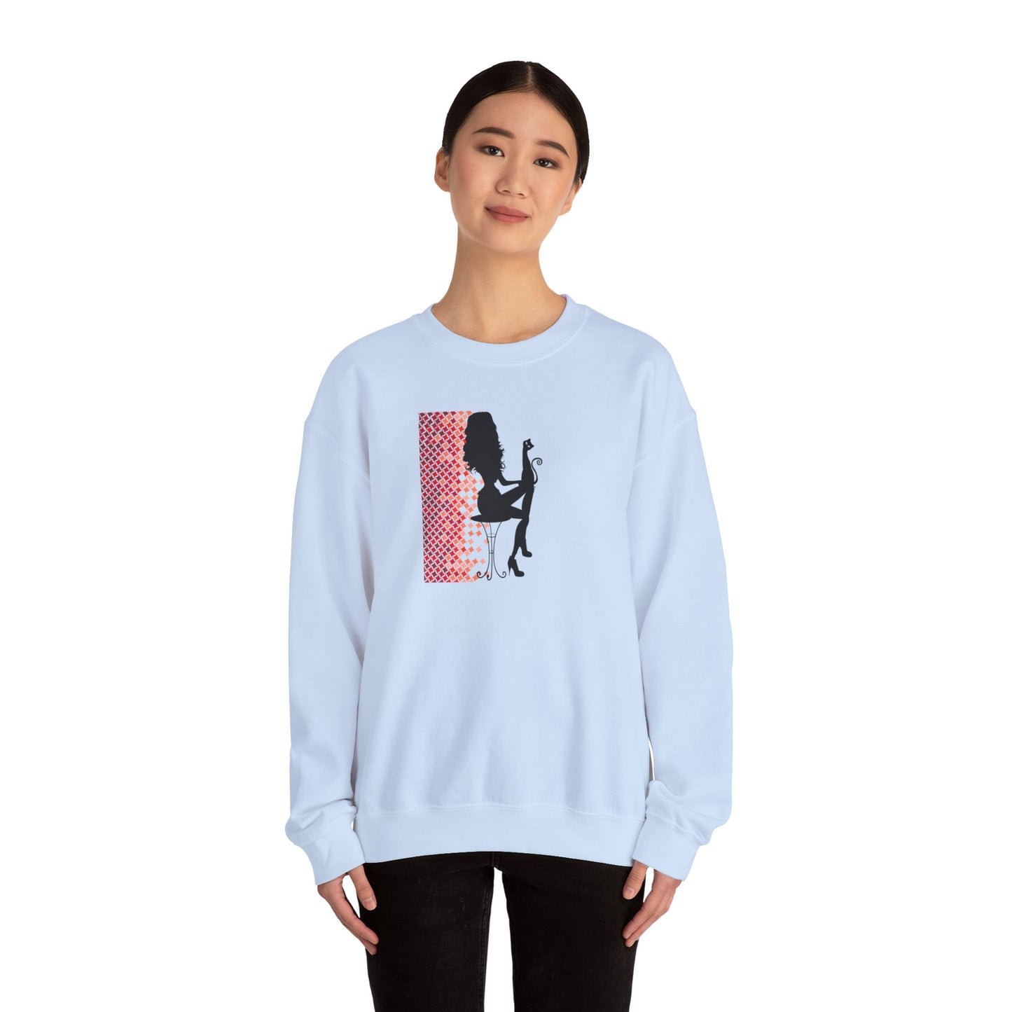 Poised Cat Lady Heavy Blend™ Crewneck Sweatshirt
