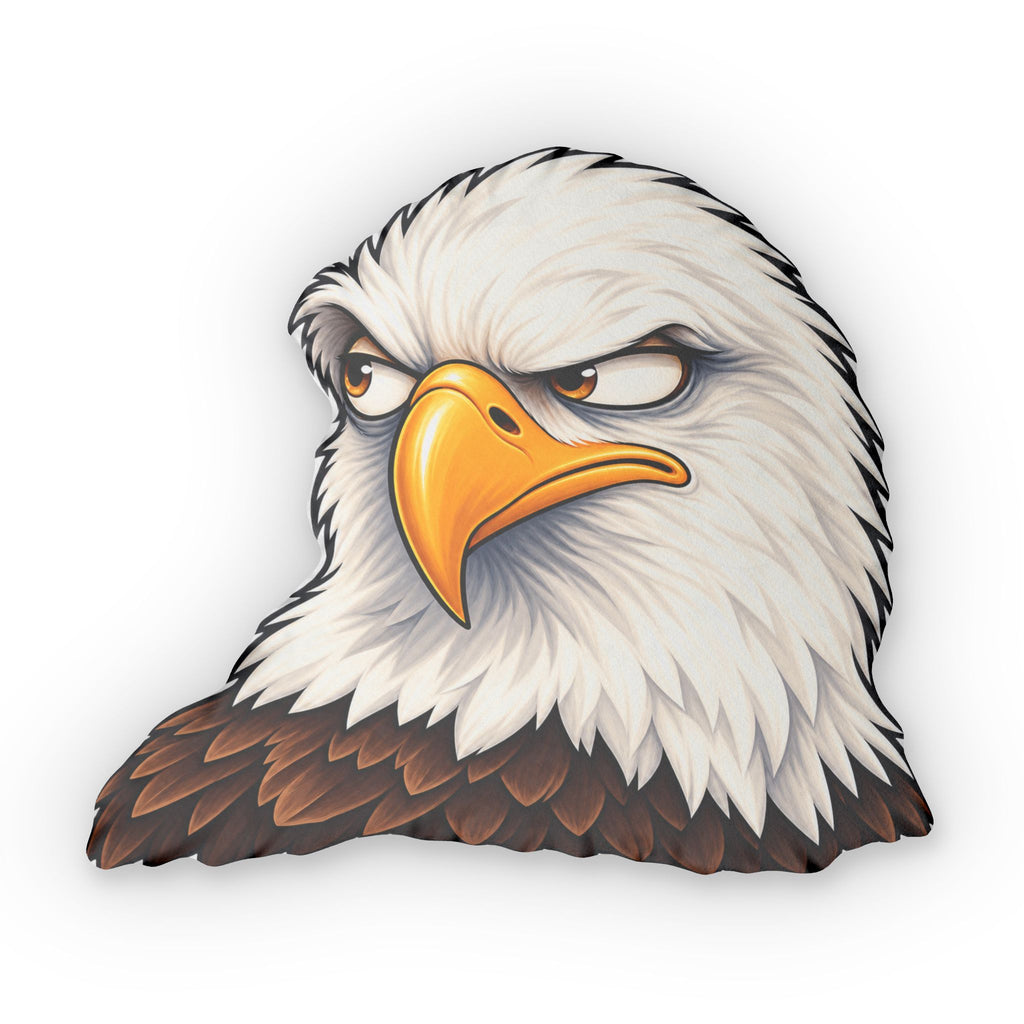 Side-Eye Bald Eagle Shaped Pillow | Funny Grumpy Eagle Décor