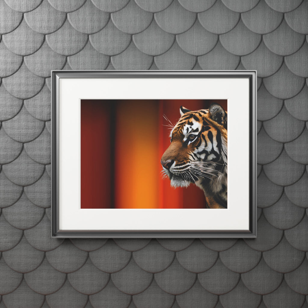 Beautiful Tiger Fine Art Print with Passepartout Frame Printify