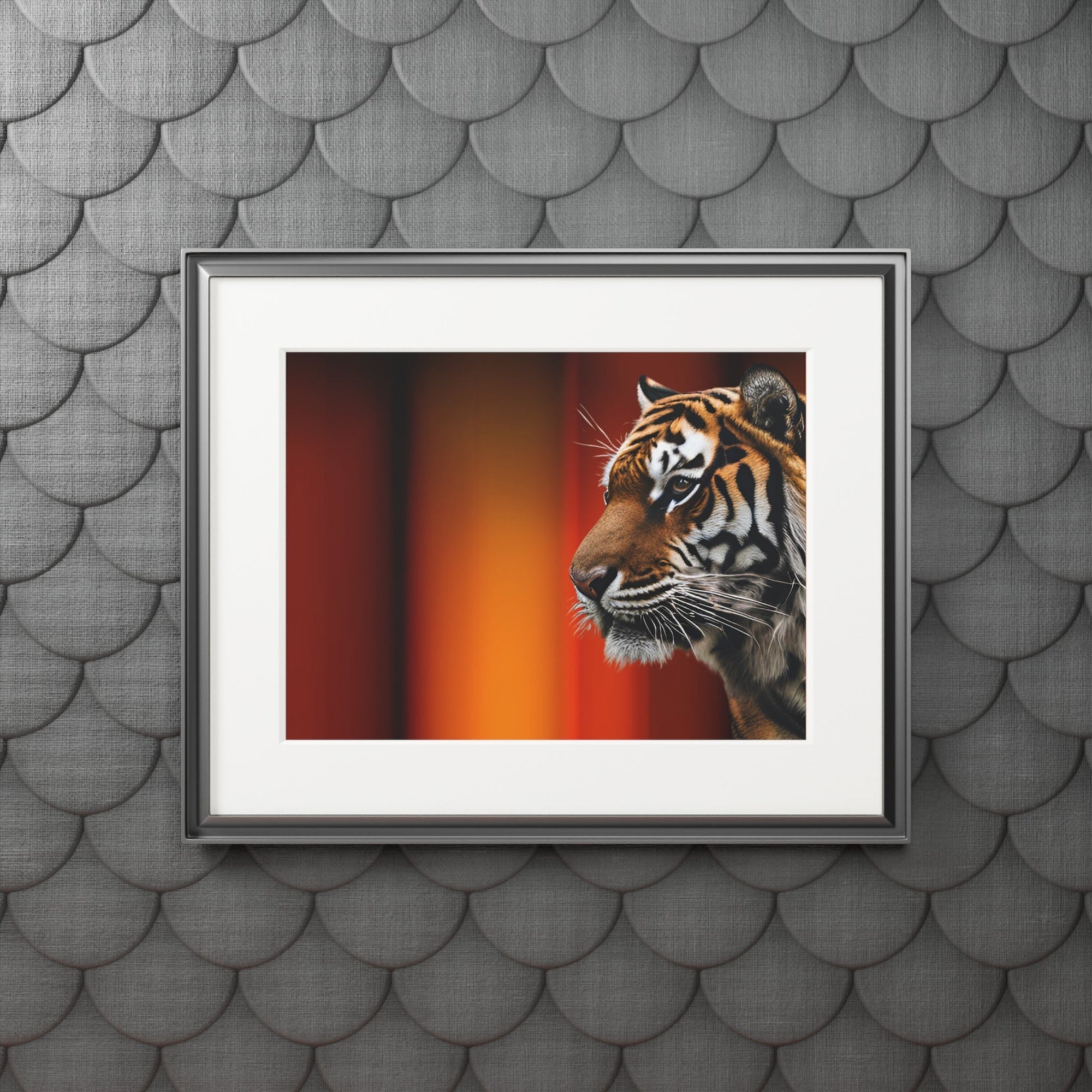 Beautiful Tiger Fine Art Print with Passepartout Frame Printify