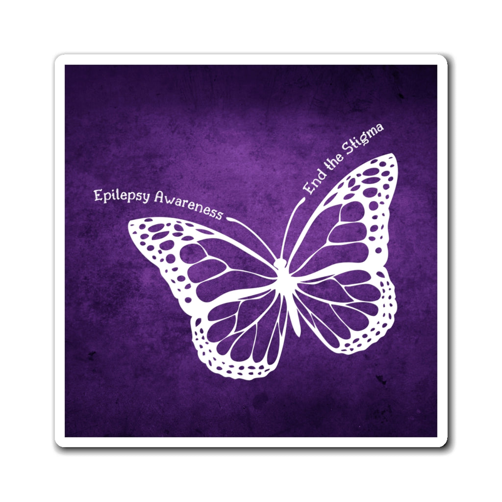 Epilepsy Awareness Butterfly Magnet - End the Stigma