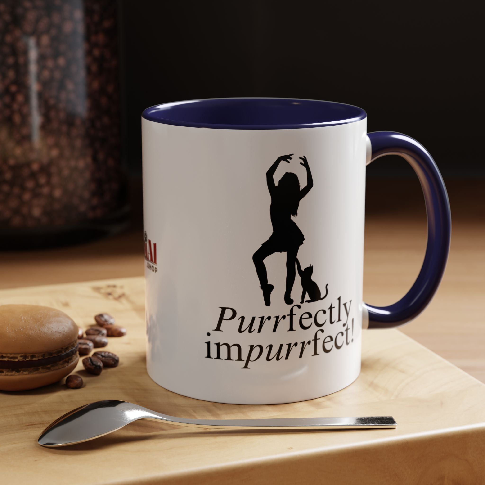Photo depicting the ​Purrfectly Impurrfect Accent Coffee Mug (11, 15oz) from EpiAl's Shop.