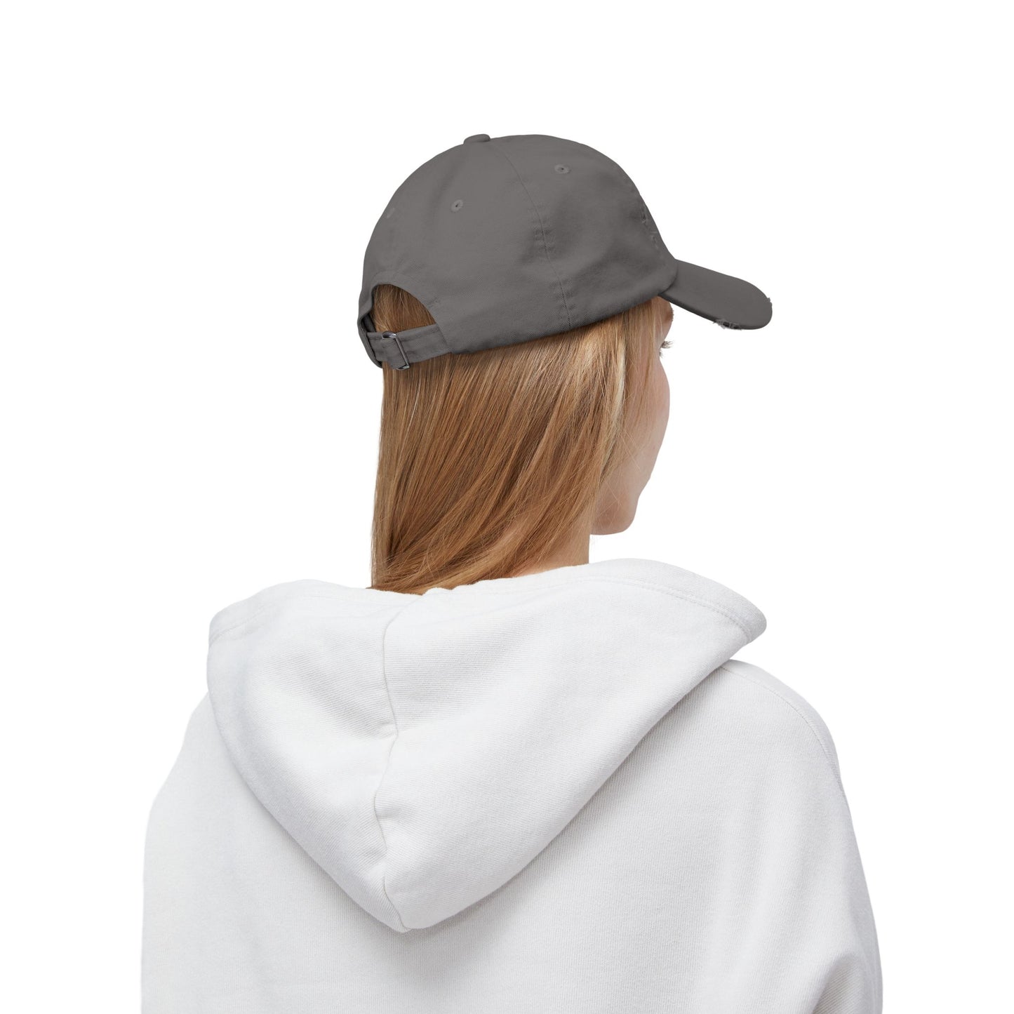 Unisex Distressed Cap - 'Graceful as a Cat' Fun Cat Lover Hat