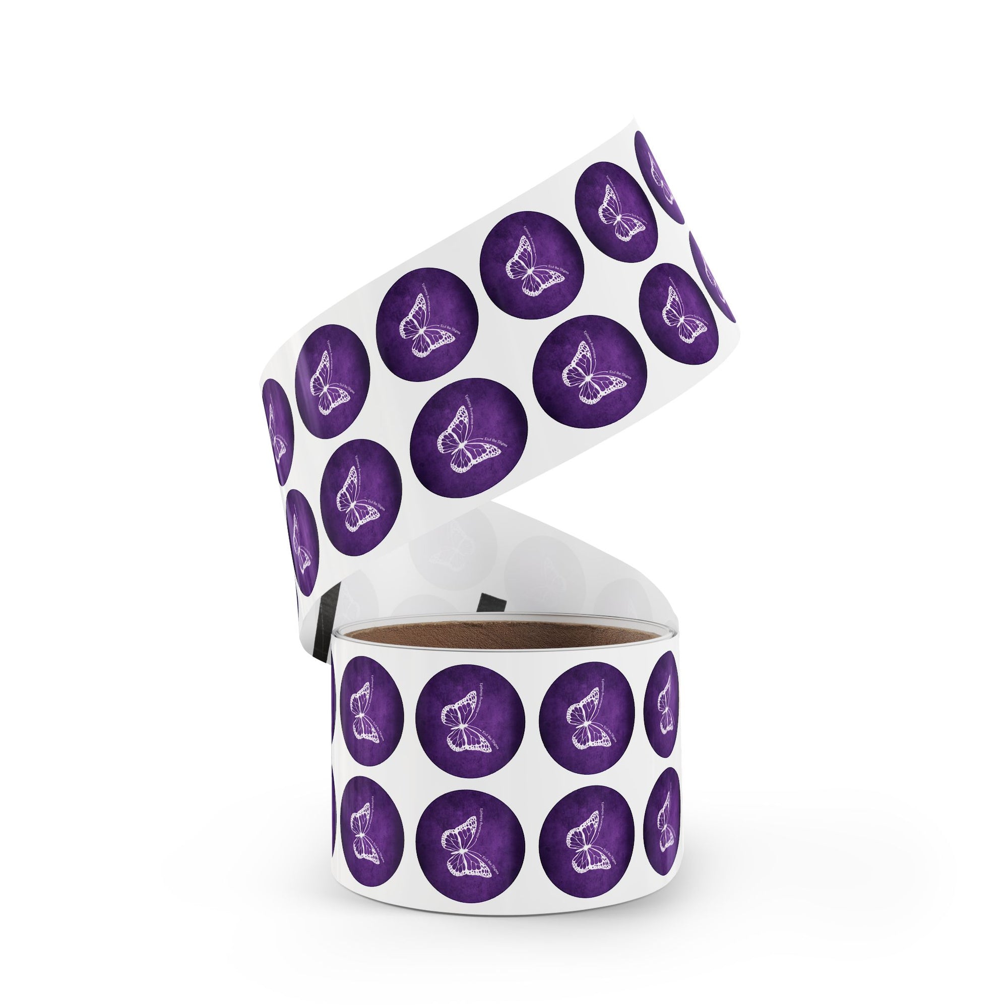 Butterfly Epilepsy Awareness Round Sticker Rolls