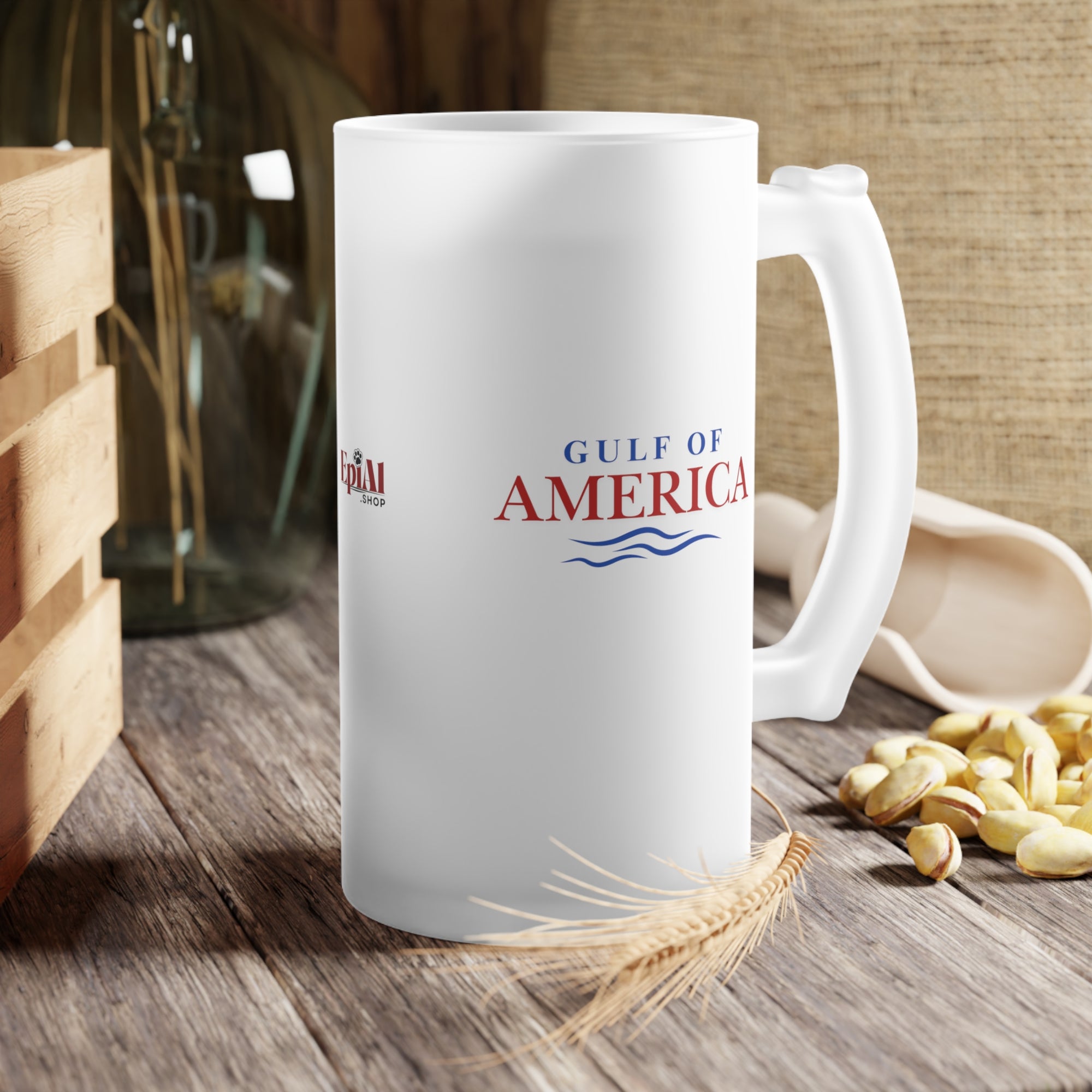 American Gulf Frosted Glass Beer Mug