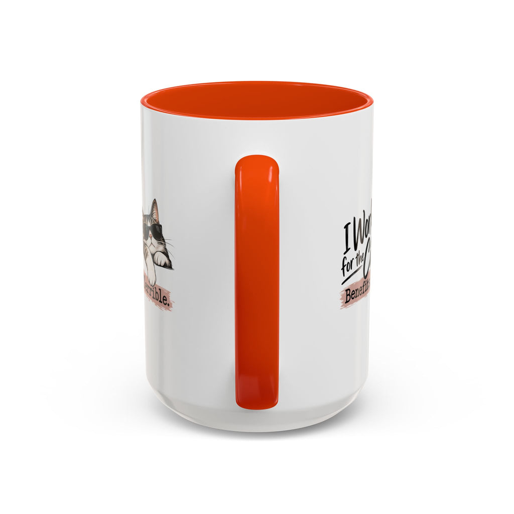I Work for the Cat Coffee Mug | Funny Cat Lover Ceramic Mug (11oz/15oz)