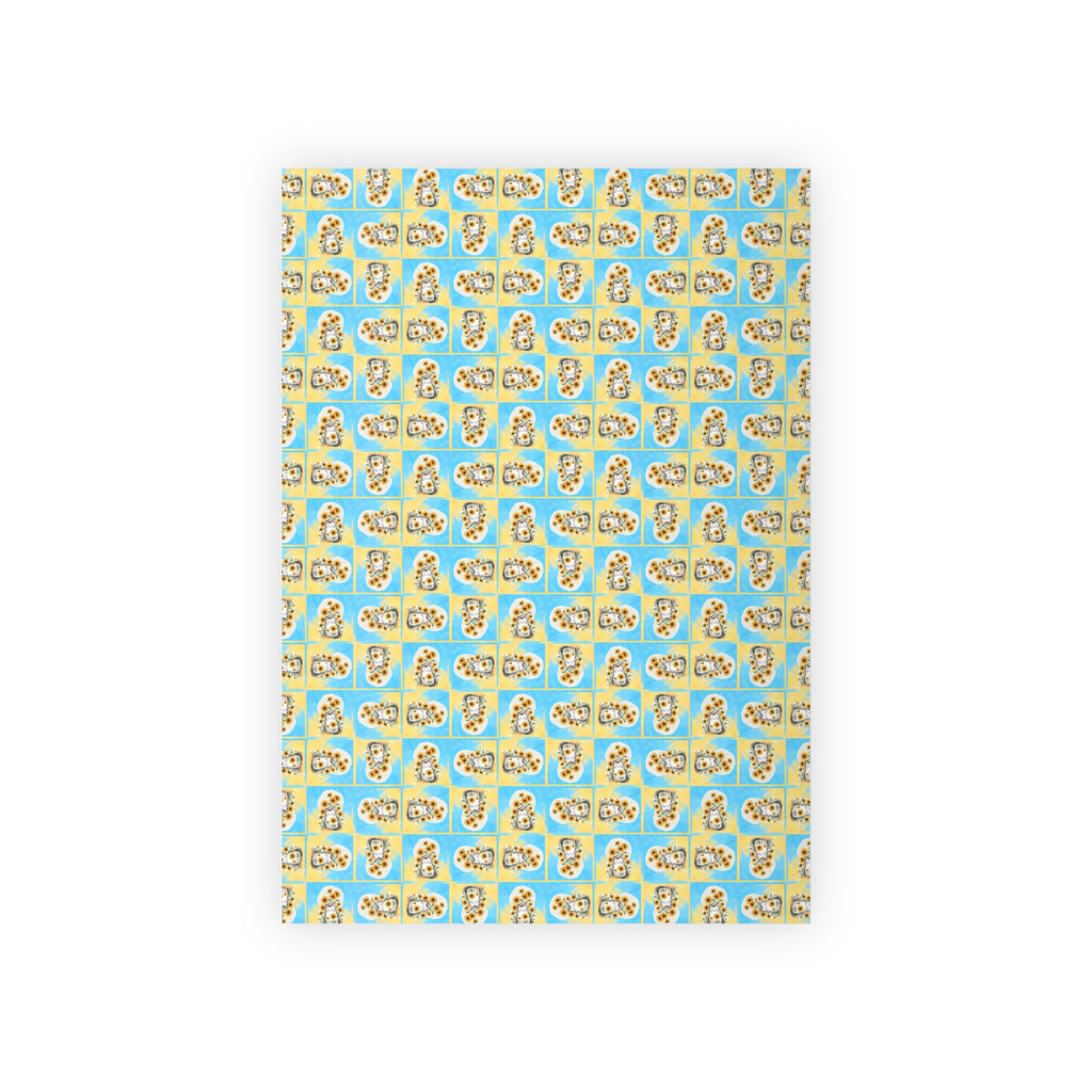Cheerful Sunflower Kitty Gift Wrapping Paper Roll