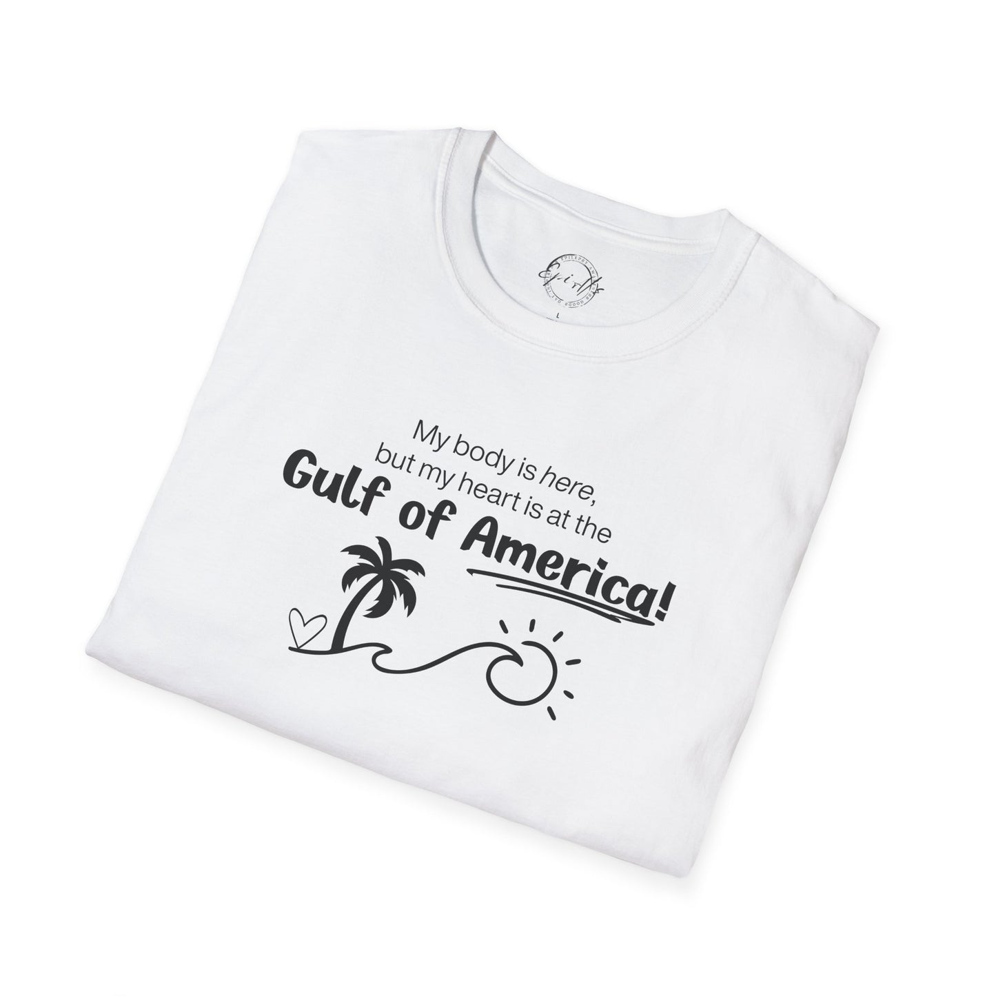 Heart at the Gulf of America Graphic T-Shirt - Perfect for Beach Lovers