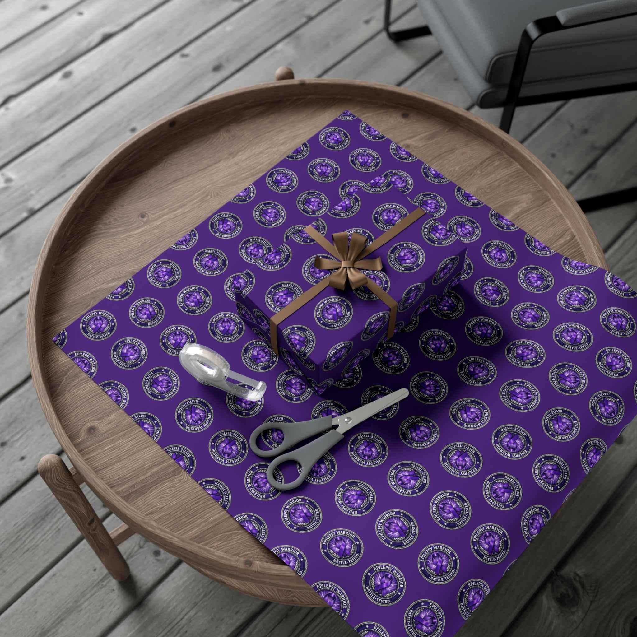 Epilepsy Warrior Gift Wrap | Purple Awareness All-Occasion Wrapping Paper