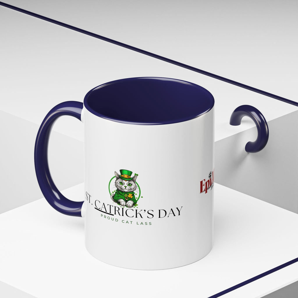 St. Patrick's Day Cat Coffee Mug - Proud Cat Lass Design Printify