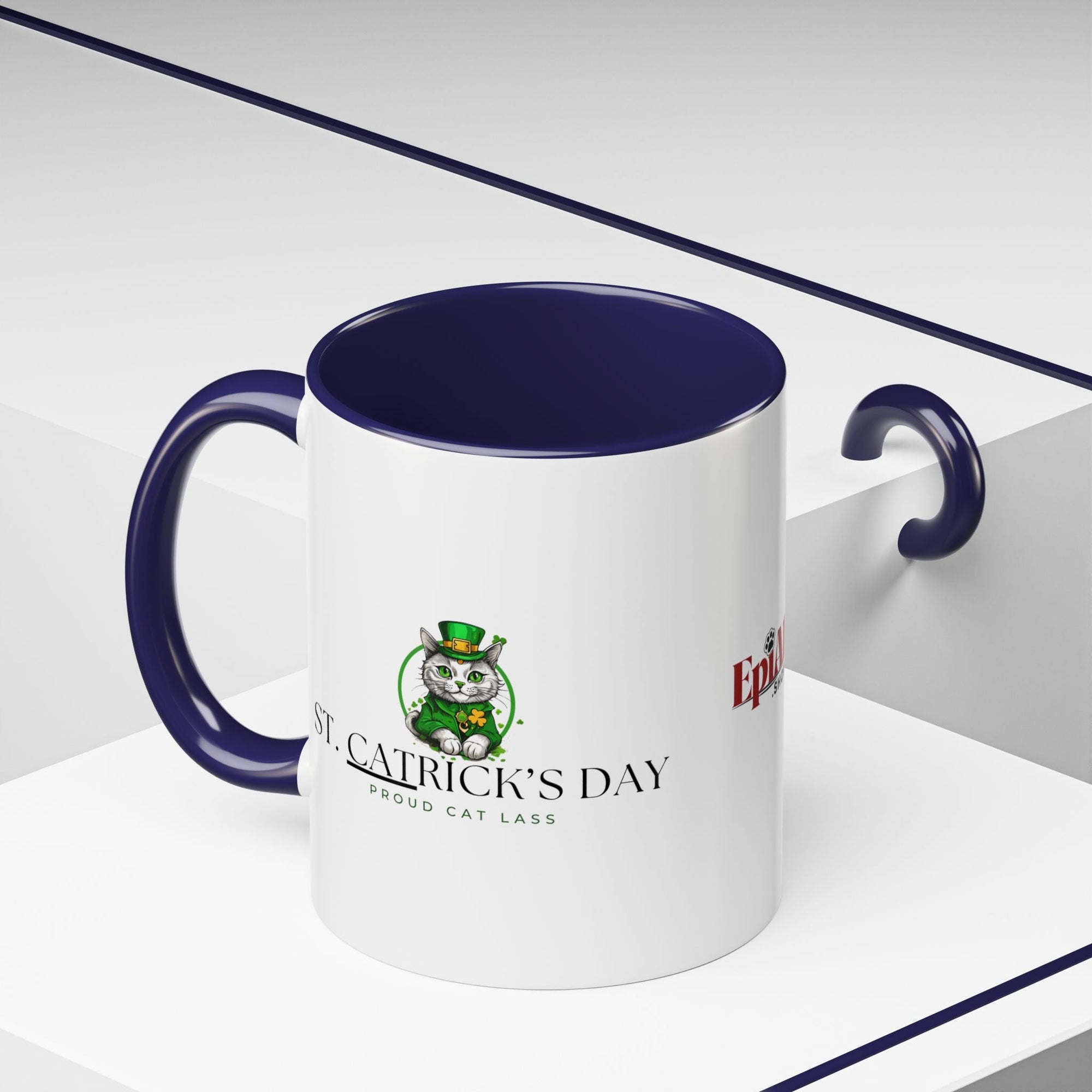 St. Patrick's Day Cat Coffee Mug - Proud Cat Lass Design Printify