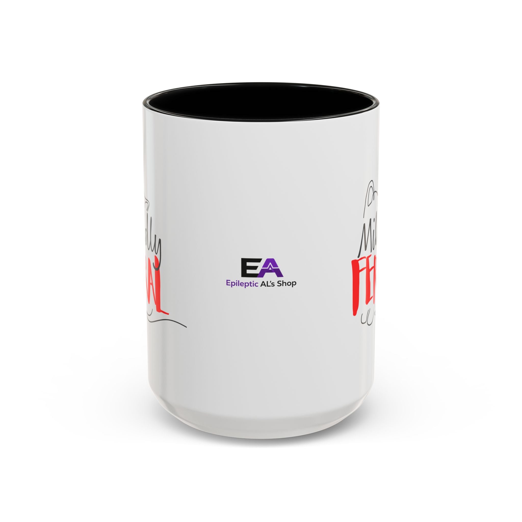 Mildly Feral Cat Accent Mug – Funny Cat Lover Coffee Mug (11oz/15oz)