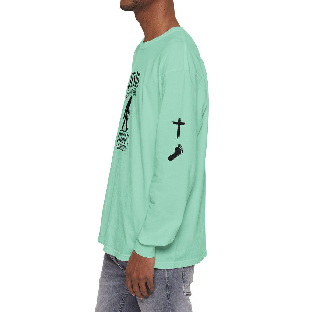 Jesus Loves You. Bigfoot’s Undecided. Long Sleeve Shirt
