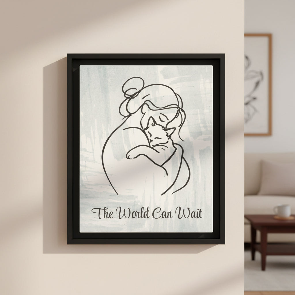 The World Can Wait Cat Canvas Print