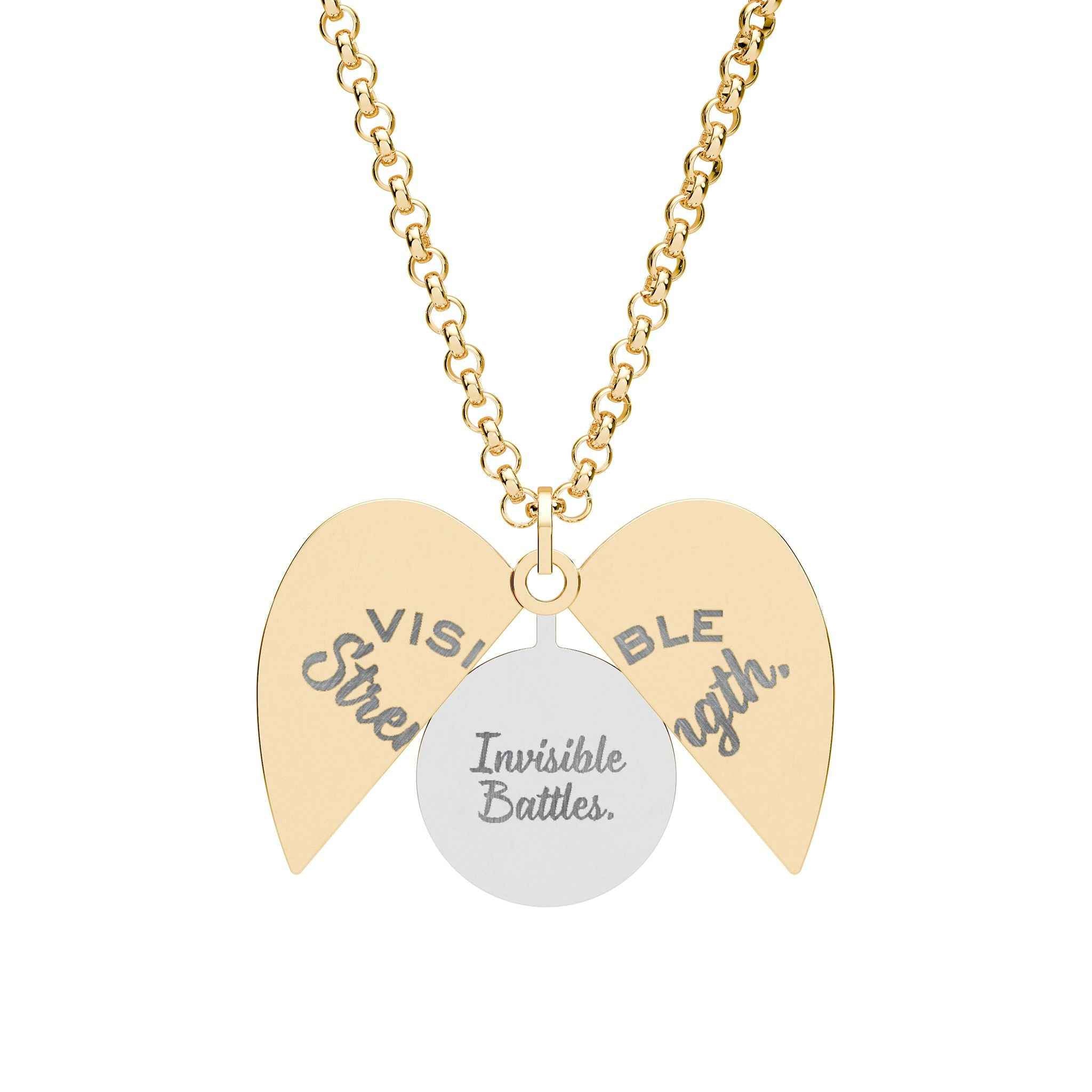 Visible Strength Hidden Message Heart Necklace | Invisible Battles