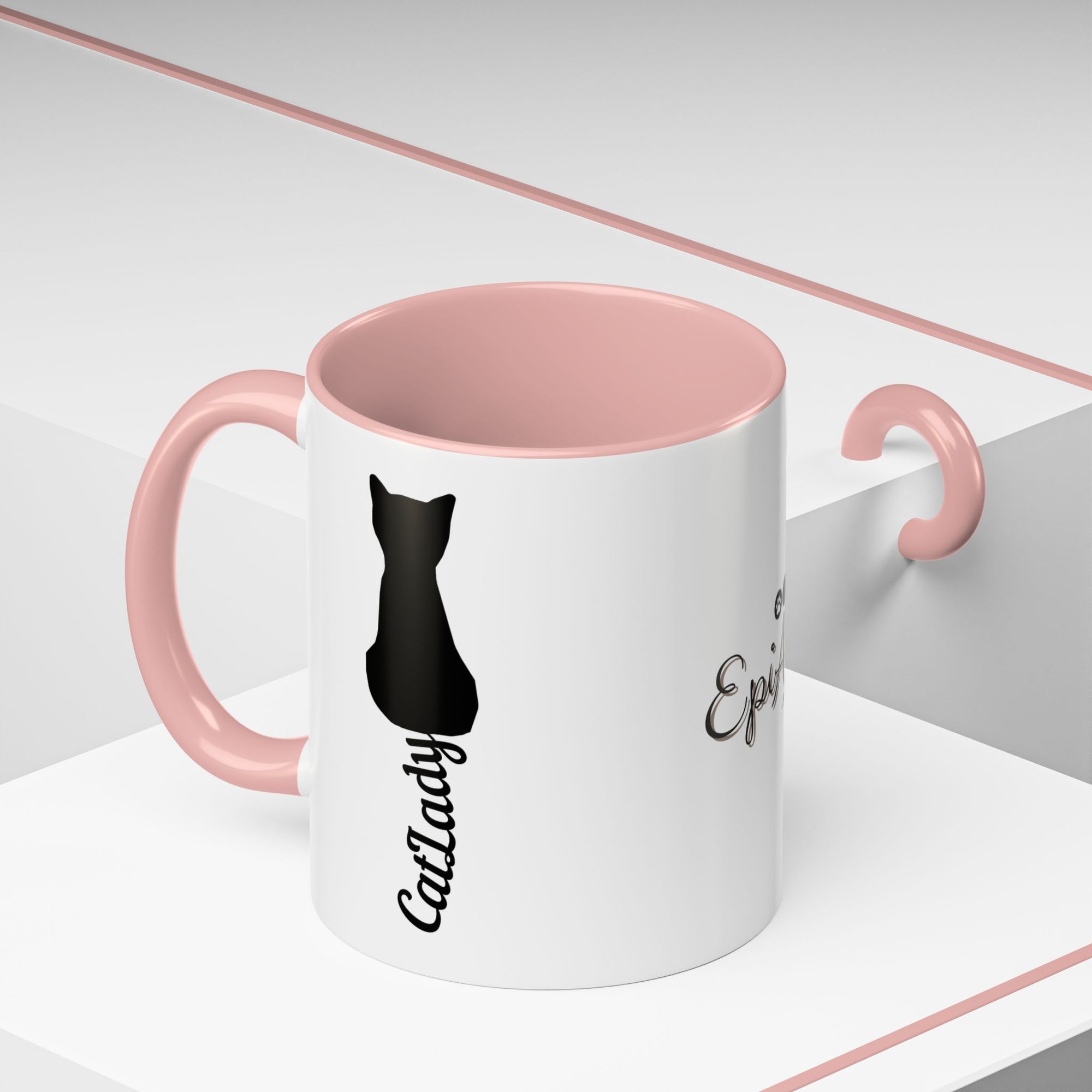 Cursive Tail Cat Lady Coffee Mug, Gift for Cat Lovers