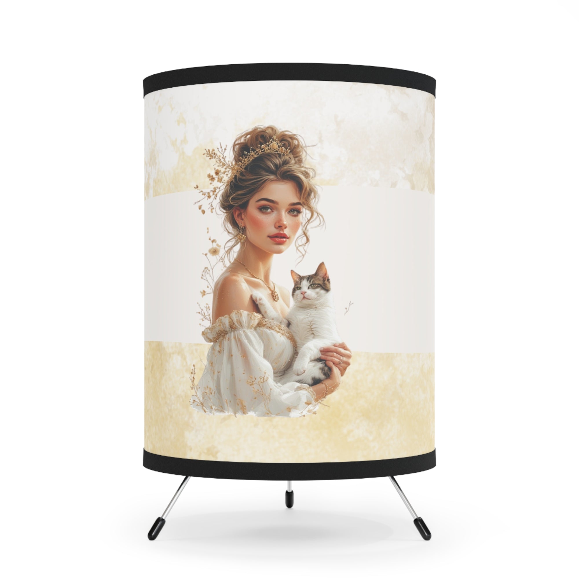 Glamorous Cat Lady Tripod Lamp, Unique Gift for Cat Ladies