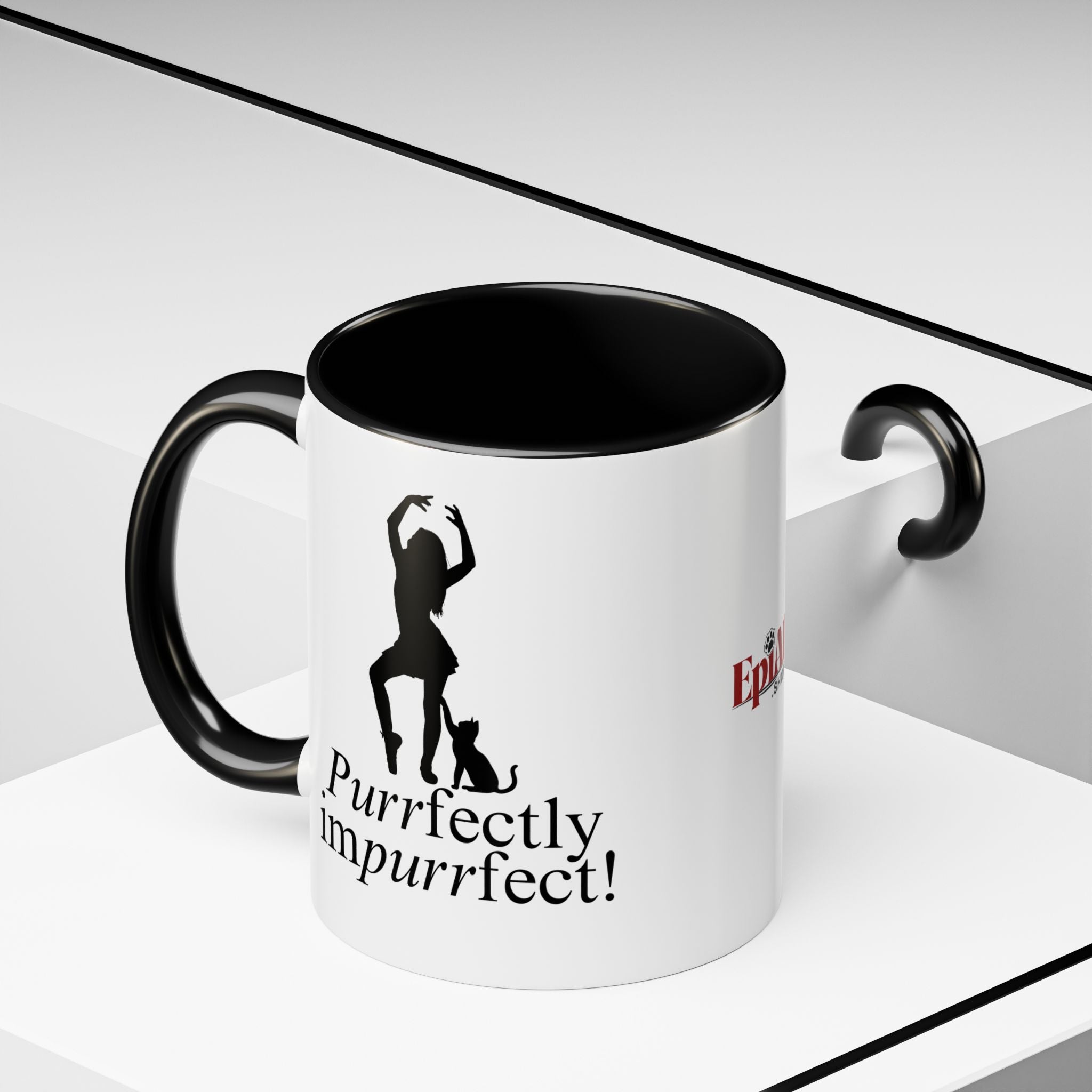 Photo depicting the ​Purrfectly Impurrfect Accent Coffee Mug (11, 15oz) from EpiAl's Shop.