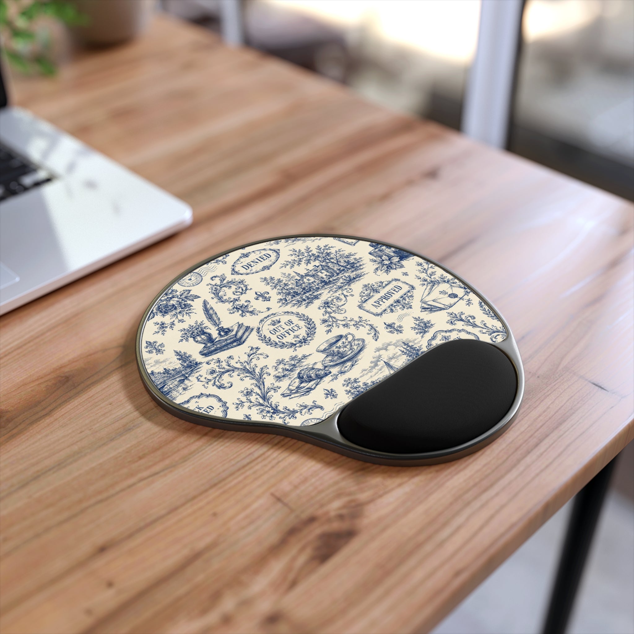 Out of Office Toile Ergonomic Mouse Pad