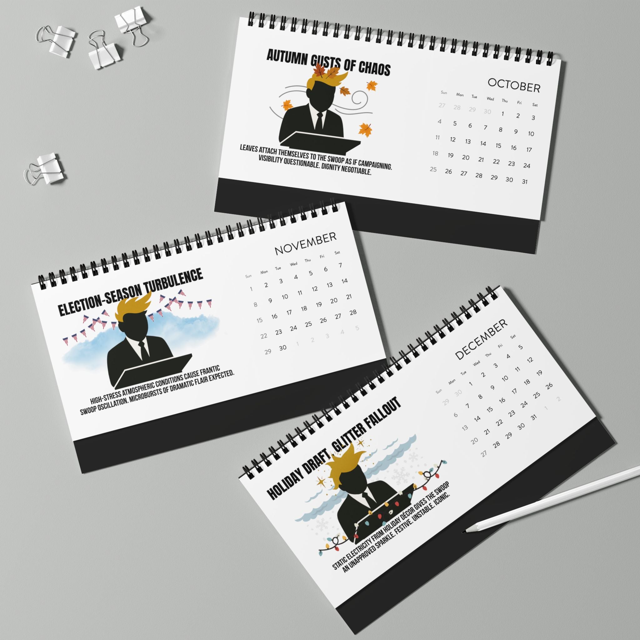 Executive Hair Forecast 2026 Desktop Calendar