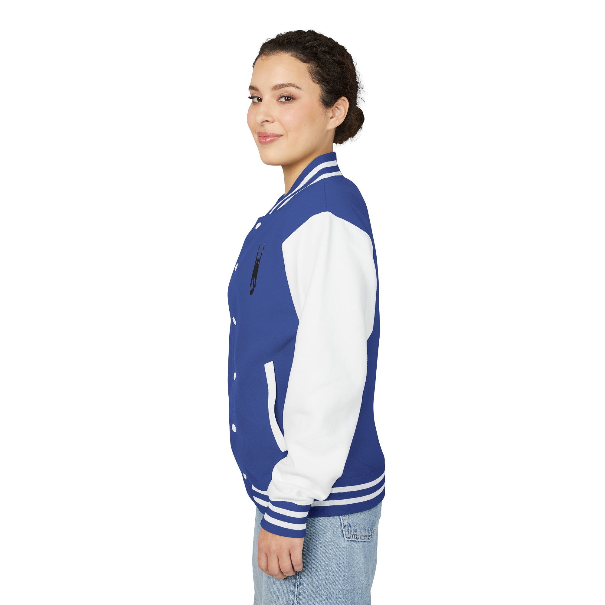 Cat Lady Hanging in There Colorful Letterman Jacket