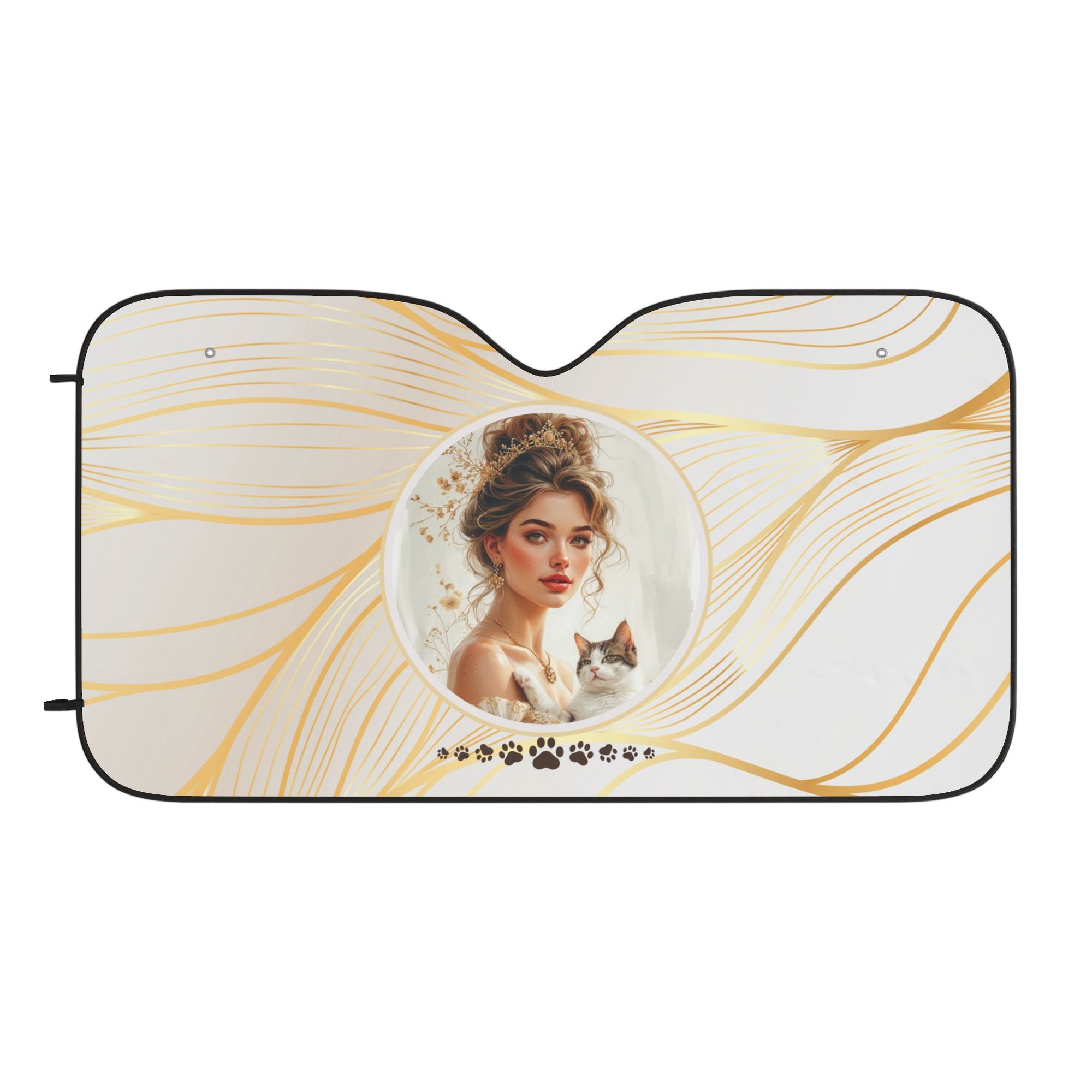 Stylish Car Sun Shades with Elegant Cat Lady Design