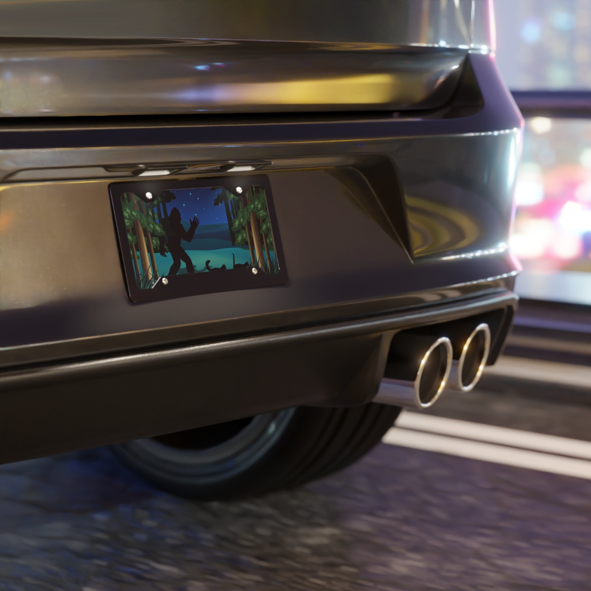 Catsquatch Vanity Plate – Cryptid Meets Cat Humor Front License Plate