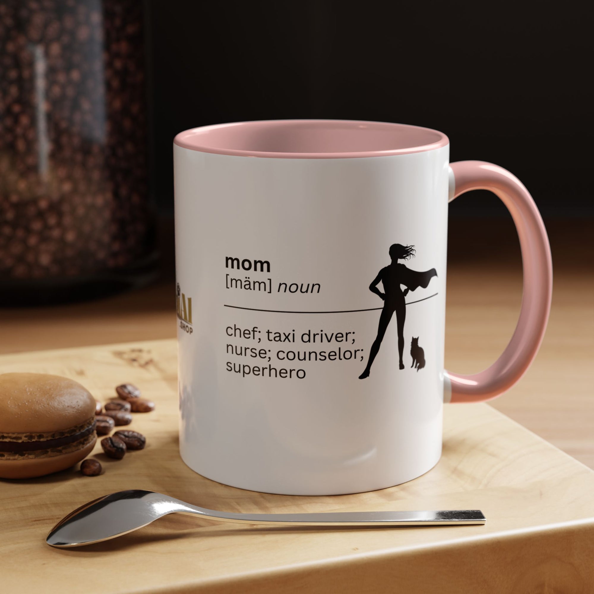 Mom Superhero Accent Coffee Mug - Perfect Gift for Moms