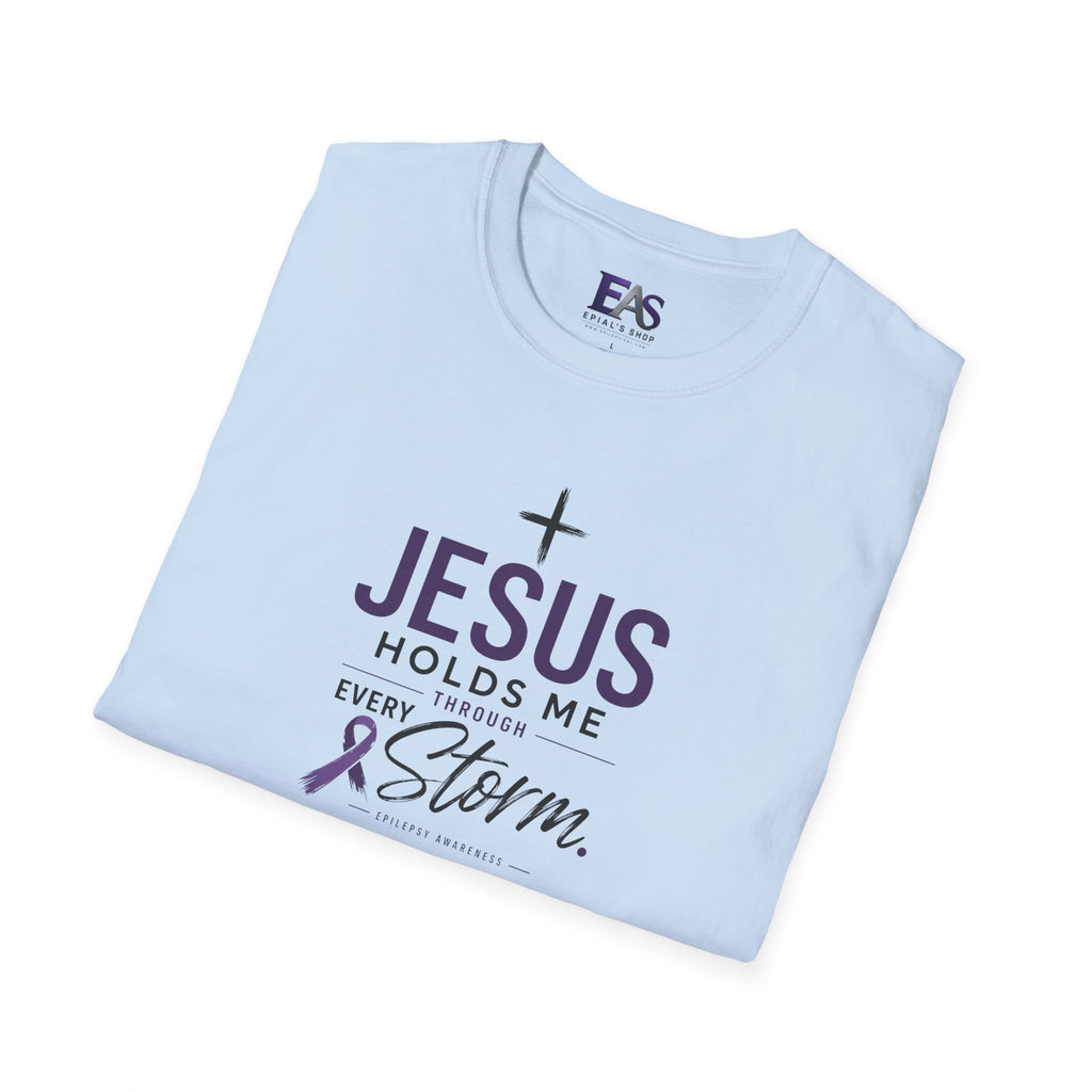 Jesus Holds Me Through Every Storm Epilepsy Awareness T-Shirt
