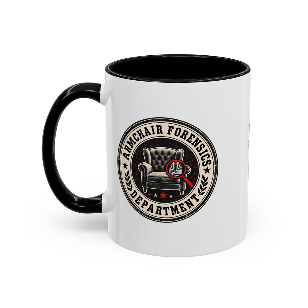 Armchair Forensics Department Accent Coffee Mug, True Crime Mug, 11 oz & 15 oz