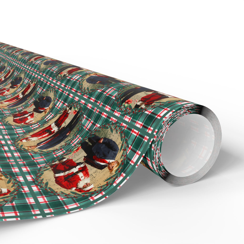 Vintage Style Trump Santa Wrapping Paper for Holiday Gifts