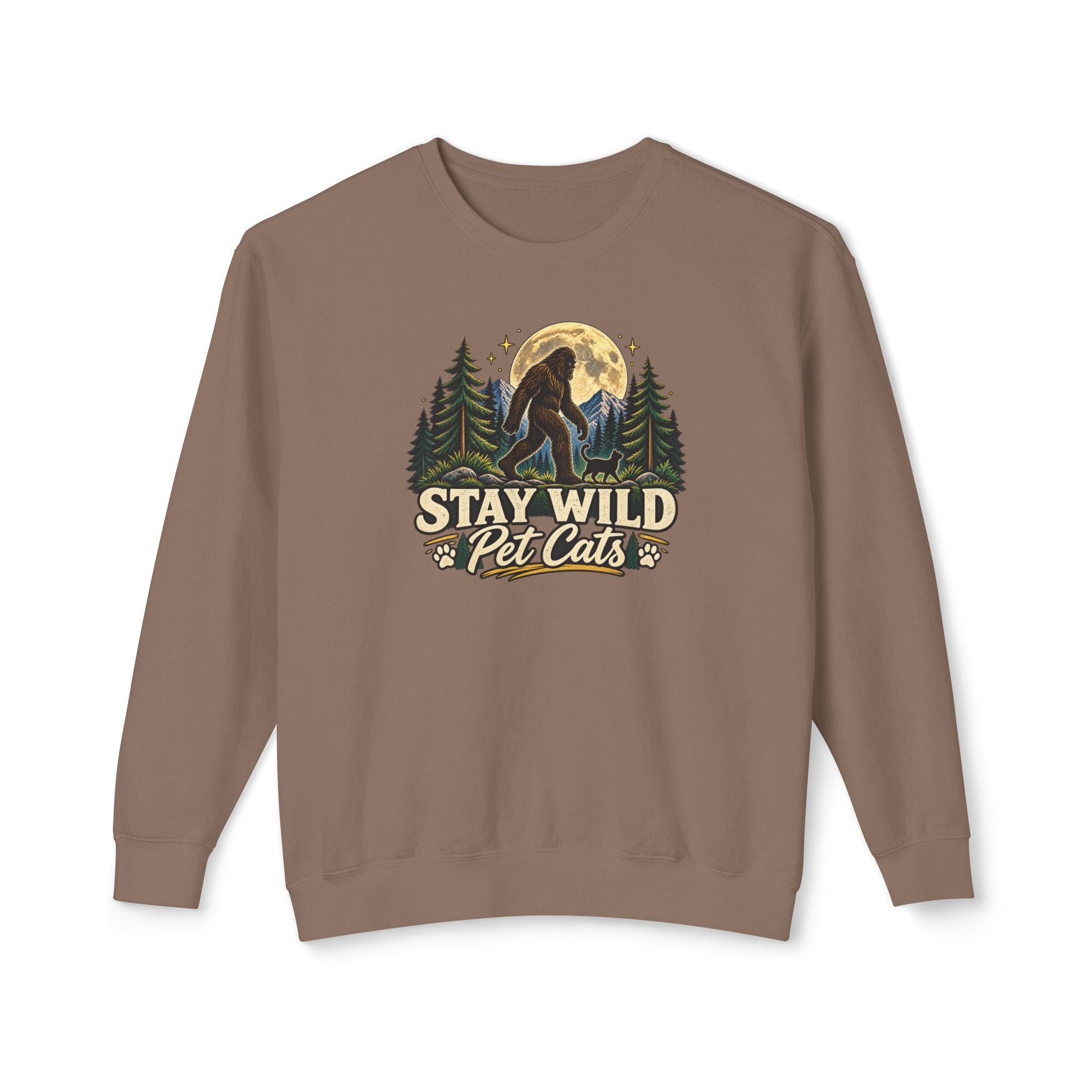 Stay Wild Pet Cats Sasquatch Crewneck Sweatshirt