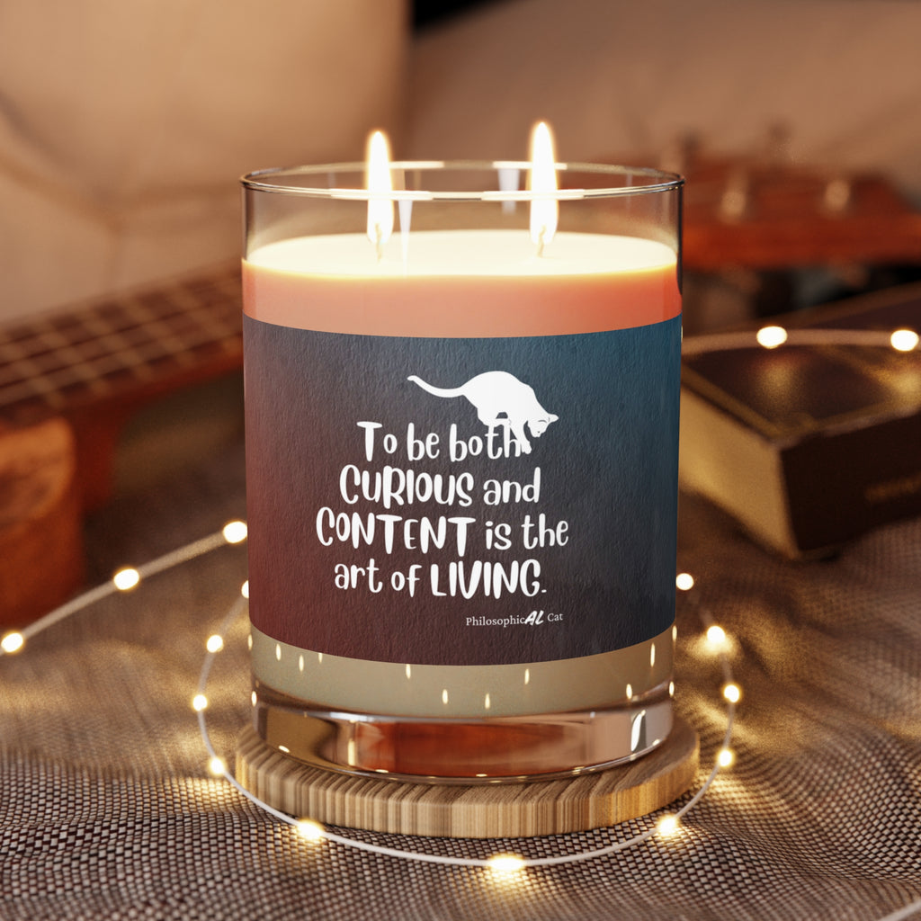 Photo depicting the ​Curious & Content Scented Candle - Full Glass, 11oz from EpiAl's Shop.
