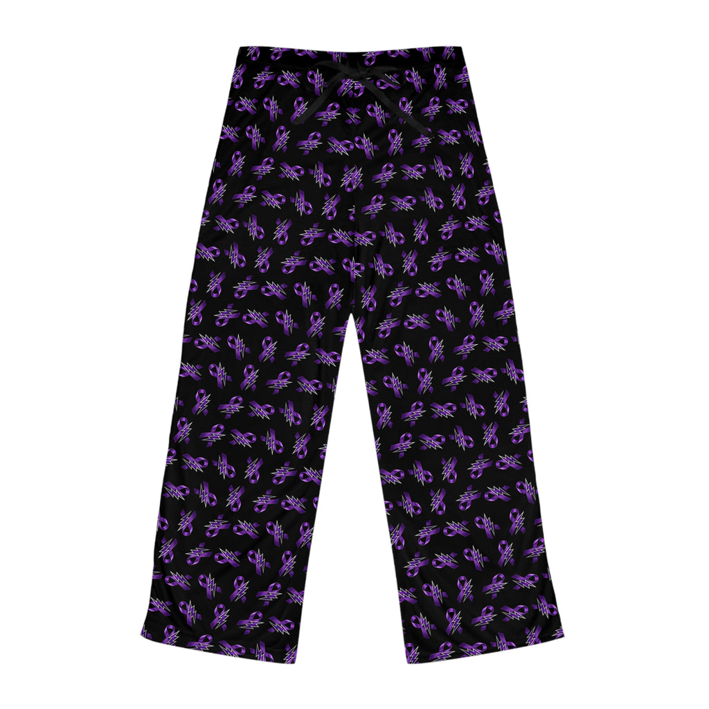 Purple Ribbon and Lightning Epilepsy Awareness Pajama Pants
