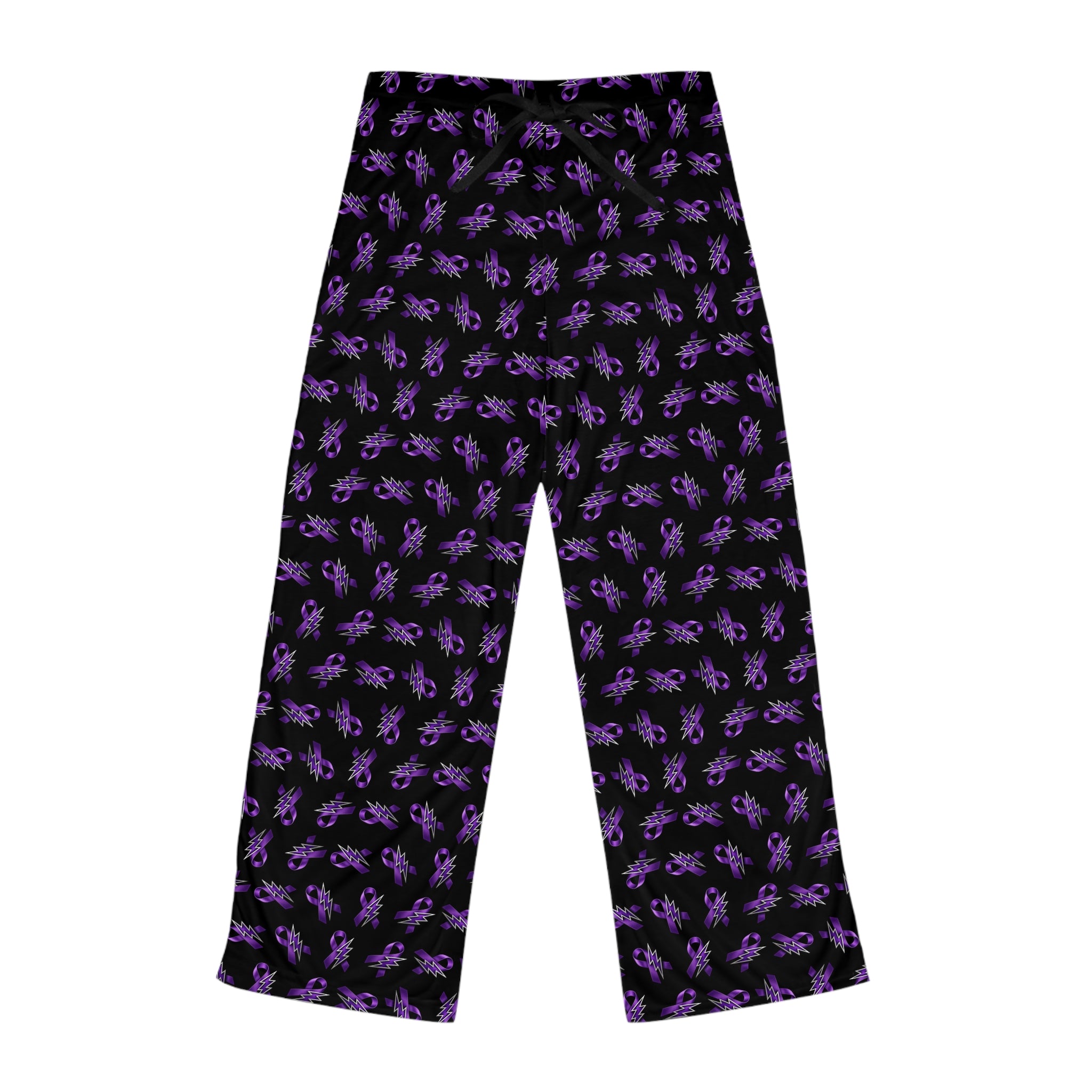 Purple Ribbon and Lightning Epilepsy Awareness Pajama Pants