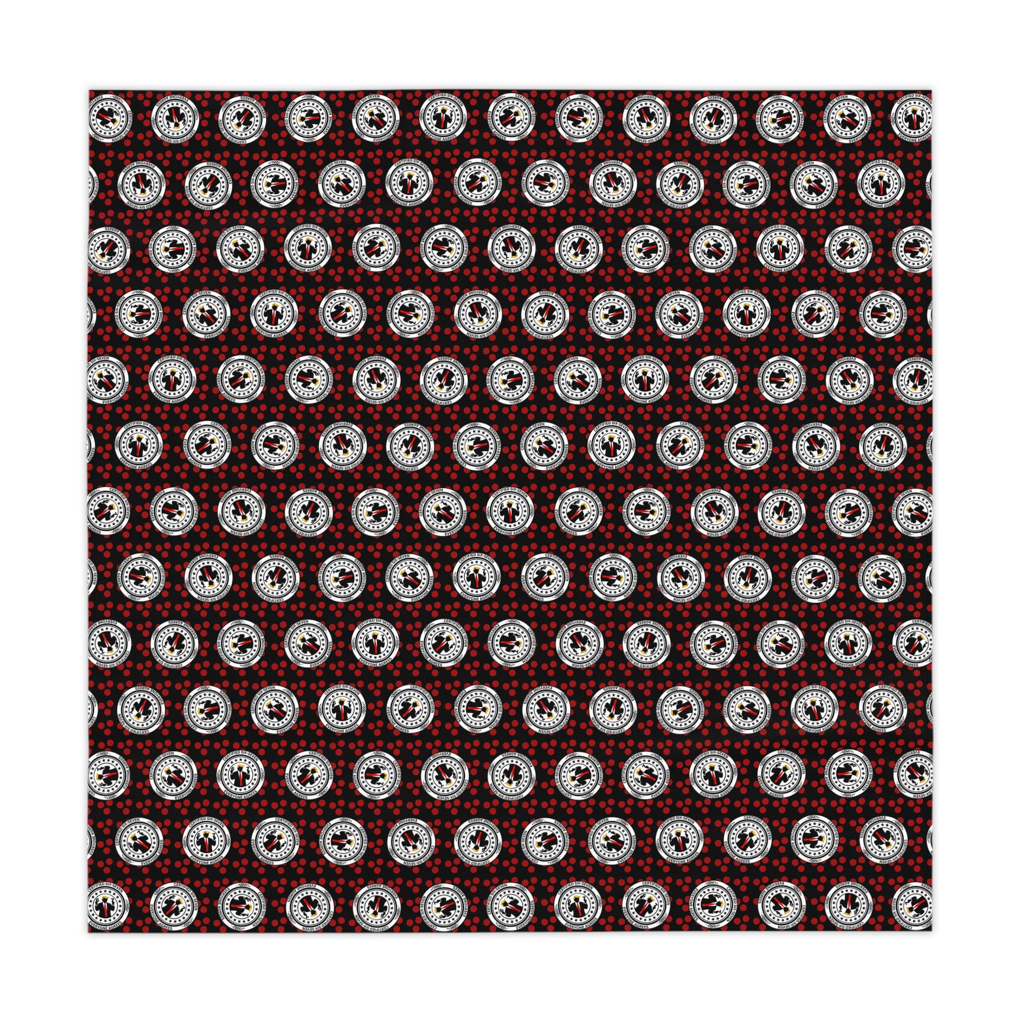 Certified Six Seven Tablecloth – Political Parody Medallion Table Cover