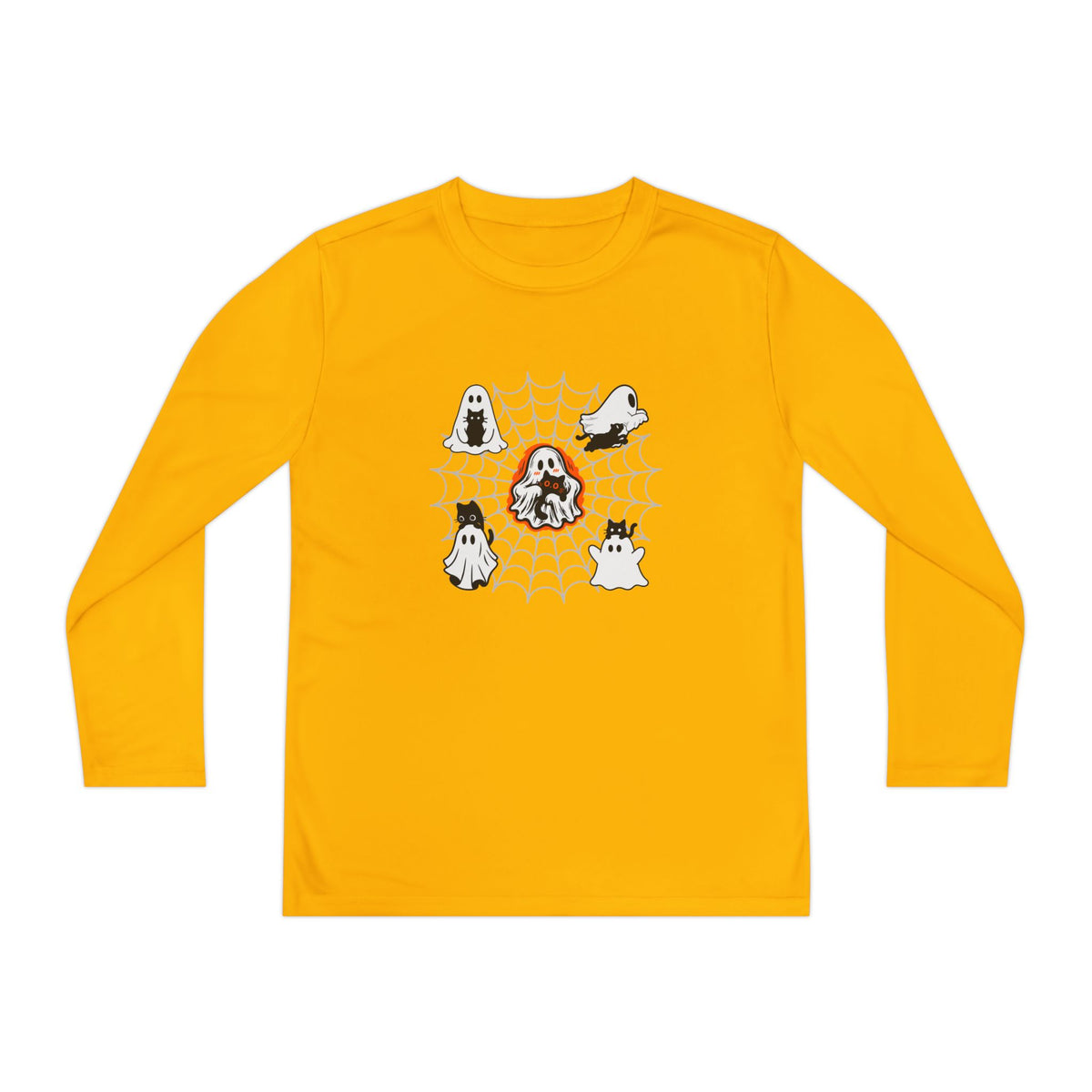 Ghost Cats Halloween Youth Long Sleeve Shirt