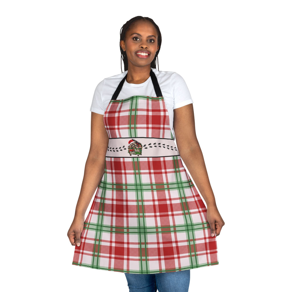 Jimothy Christmas Plaid Apron | Funny Raccoon Holiday Kitchen Apron