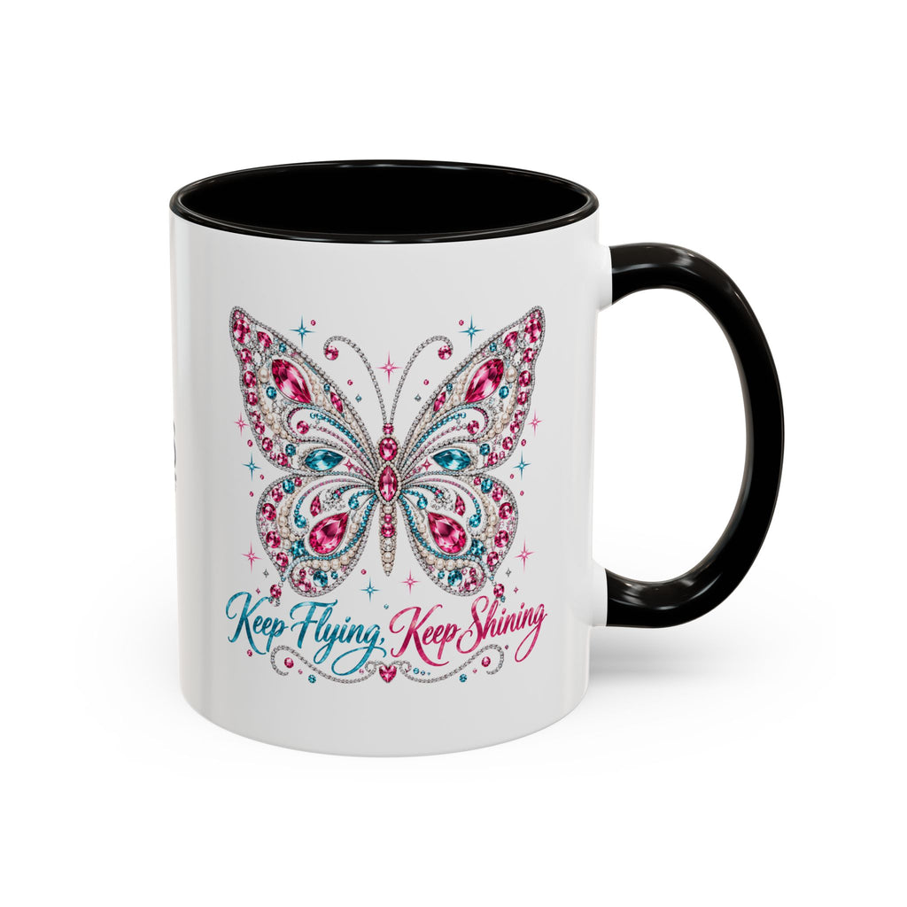 Keep Flying, Keep Shining Rhinestone Butterfly Mug (11oz & 15oz)