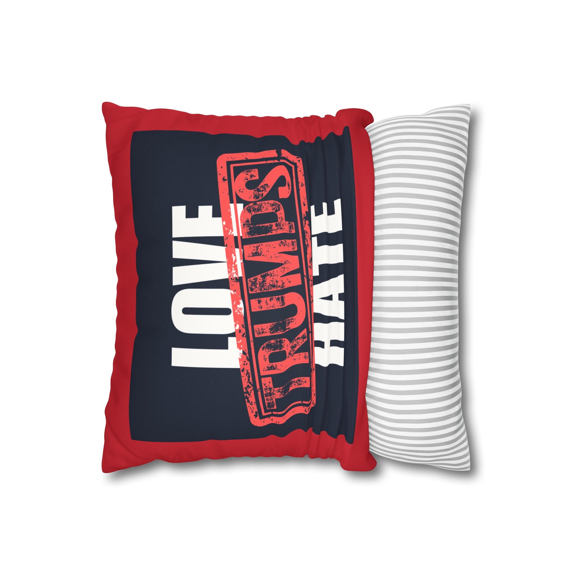 Love Trumps Hate Faux Suede Square Pillowcase - Cozy Decor for a Positive Vibe