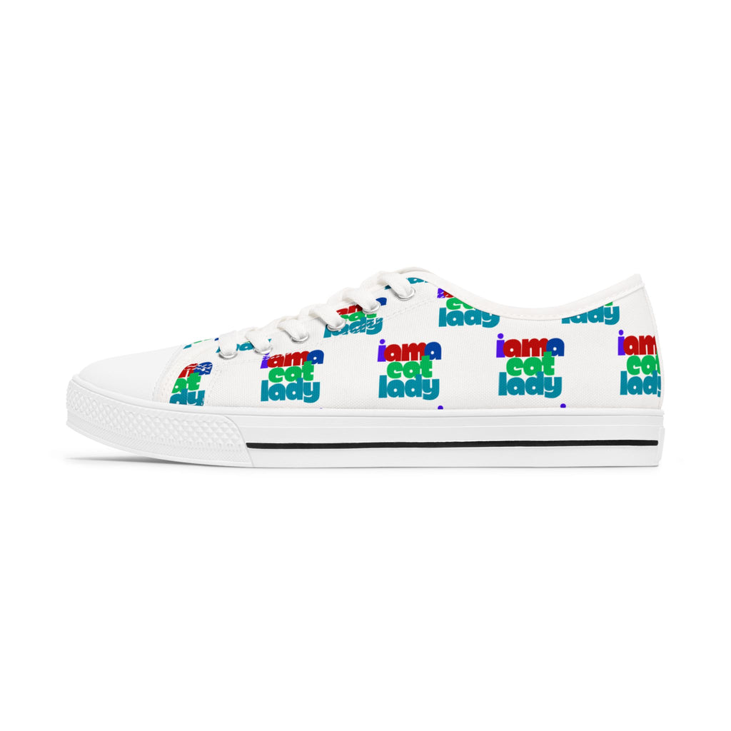 Fun Cat Lady Women's Low Top Sneakers