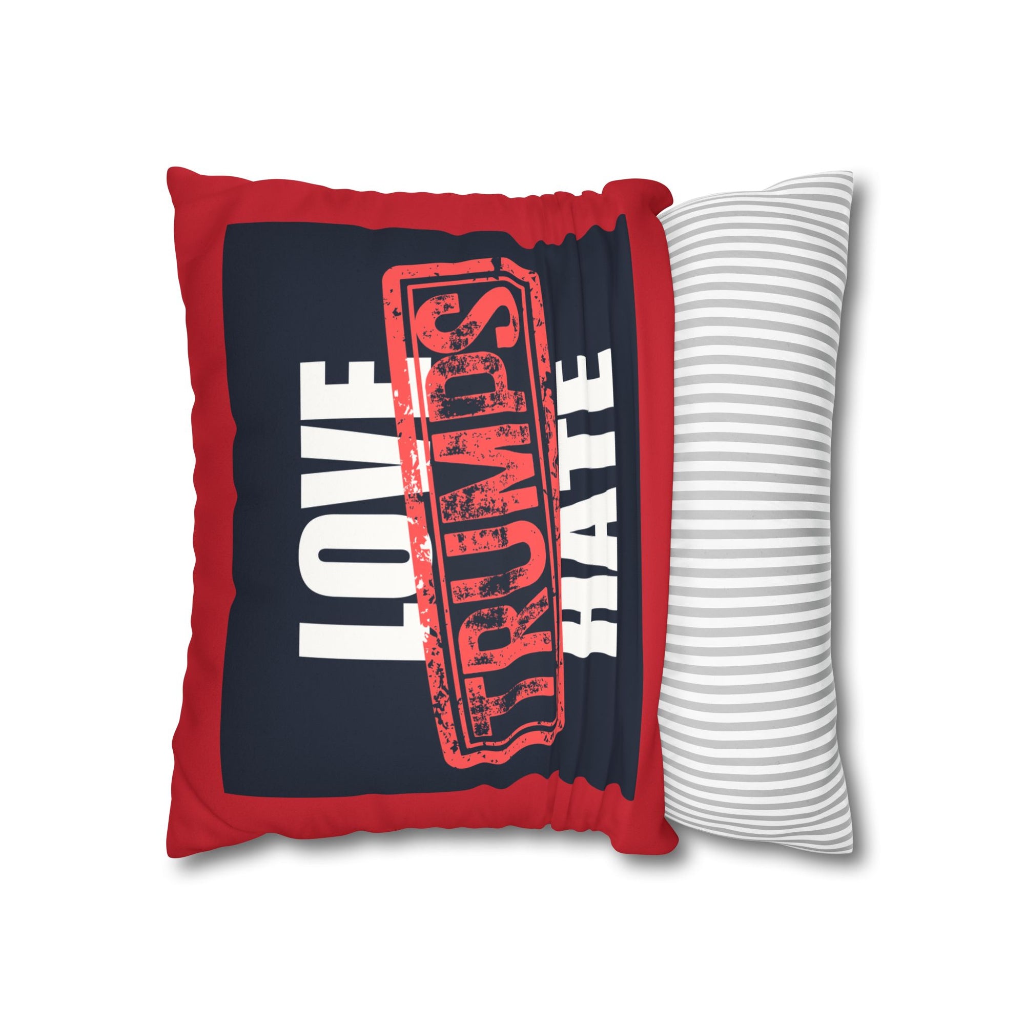 Love Trumps Hate Faux Suede Square Pillowcase - Cozy Decor for a Positive Vibe