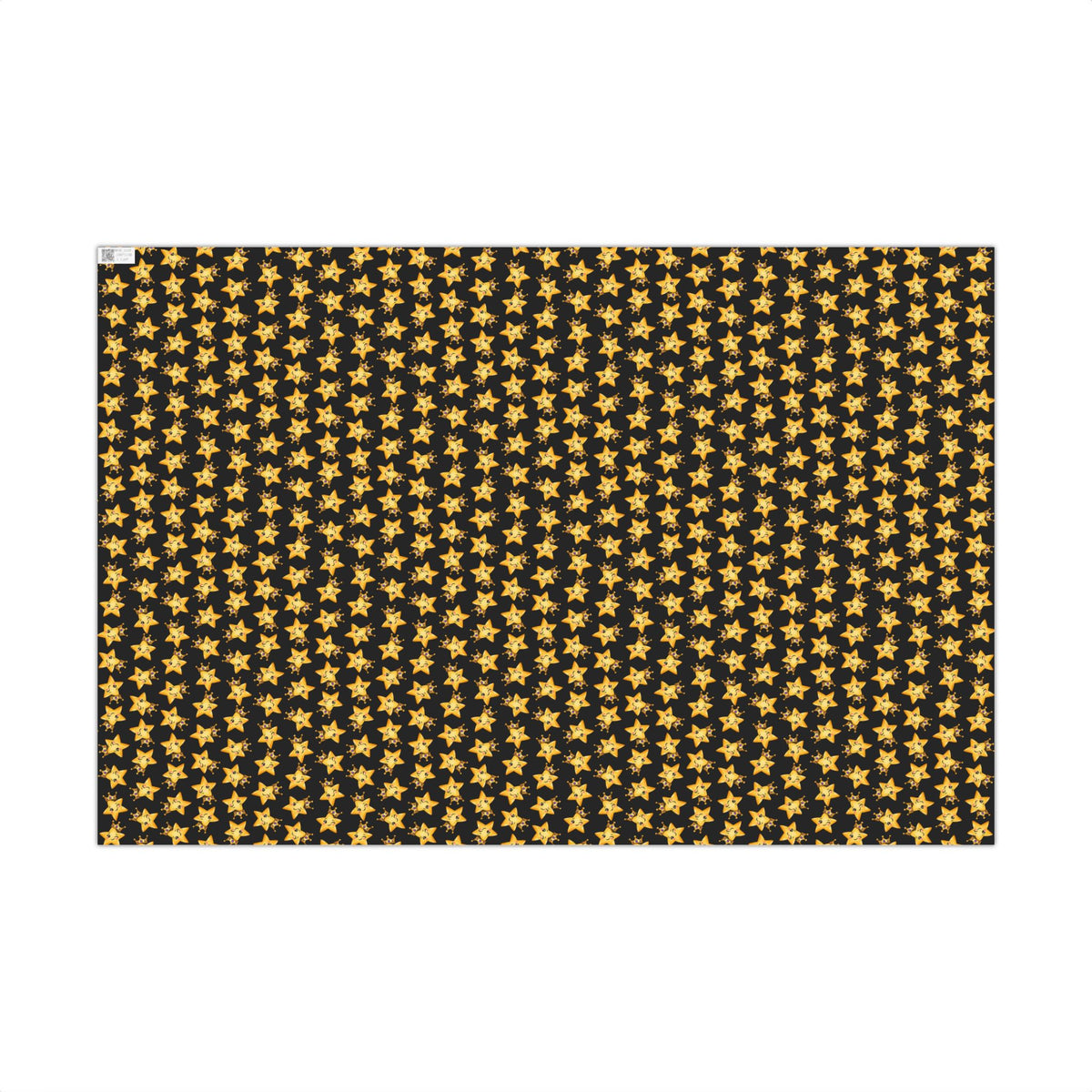 Main Character Crowned Star Wrapping Paper | Cute Black & Gold Gift Wrap